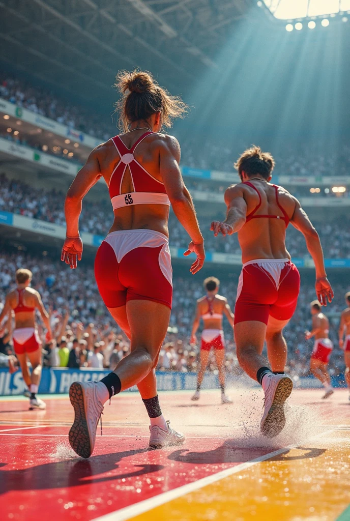Beautiful girl athlete with beautiful buttocks