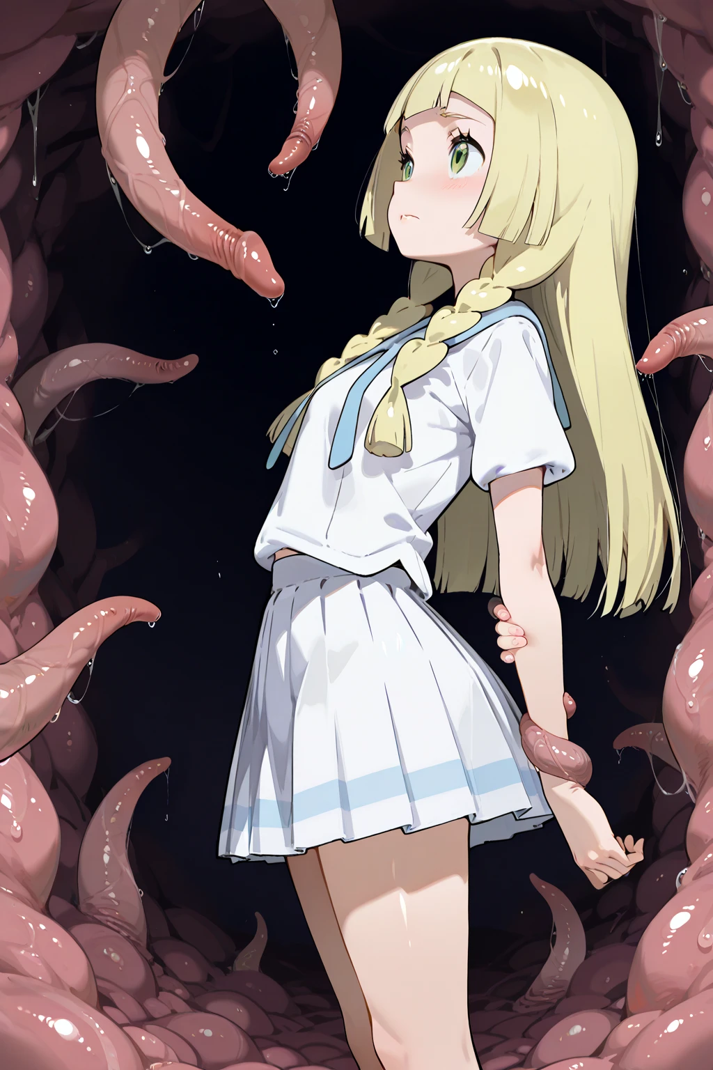 Browsing Caution,(A transforming heroine is defeated and raped by a tentacle monster,Grotesque and obscene monsters,Inside a torture chamber filled with tentacles,A large amount of mucus drips down,Wide-open legs,Stretch your legs:1.5),(A wall of tentacles spreads around the girl.........,Girl lying on tentacle birth bed,His arms are covered with tentacles up to his shoulders,Her legs are covered in tentacles up to her thighs,Tentacles bind limbs,Tentacle binding:1.3),belly button, (Girls are angry,Open your mouth:1.3),Sweat, Love Juice, (young,thin,Very small breasts:1.5),Blonde long hair,indoor,Perfect Face, Perfect Anatomy,(man and woman have rough sex:1.5), (vagina :1.5),(女の子 penetrated by a big cock:1.4),(Sailor Venus Costume,Cowboy Shot:1.5),(vaginaから溢れる:1.2),Tentacle Bound, (Sailor Venus Shiny White High Leg Leotard with Ultra Micro Skirt,Sleeveless,Super Sailor Moon heart jewel waist decoration attached to the lower abdomen,magical 女の子 hair ornament,Torn white thigh-high socks,White high heels,A big red ribbon and a big jeweled brooch,Shiny clothes,Magical Girl Gloves,Magical Girl High Heels:1.5)