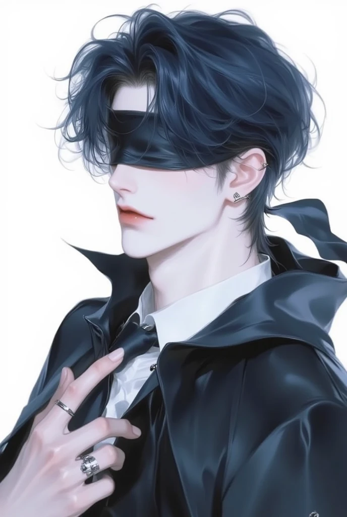 (best quality,4k,highres), 13-year-old boy, short black hair in a bun,gray Hanfu, wearing a blindfold,chain accessories,emotionless,fighting stance,fierce expression,detailed facial features,well-defined jawline,strong muscles,sharp focus,vibrant colors,studio lighting,portrait style,dramatic lighting