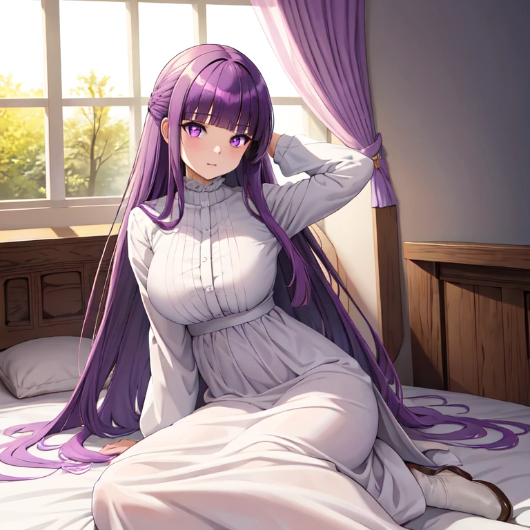 Fern、Purple Hair、Long Hair、blush,smile,Captivating thighs、Very cute clotheagic wand、There are lots of magic circles
(masterpiece:1.2), highest quality, High resolution, unity 8k wallpaper, (shape:0.8), (Beautiful and beautiful eyes:1.6), Highly detailed face, Perfect lighting, Extremely detailed CG, (Perfect hands, Perfect Anatomy),
