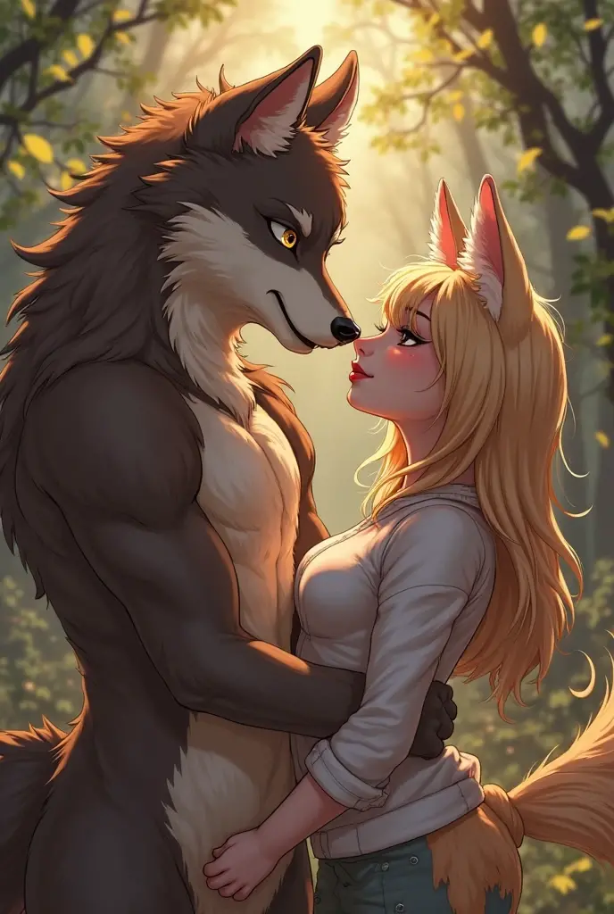 anthro cat, standing sex, (grab under clothes:1.3) anthro wolf,
(masterpiece:1.2), (highly detailed:1.2), (intricate:1.2), (best quality:1.2),(8k:1.2),
cinematic light, vivid colors,
detailed background, forest, tree, trail, night, (dark:1.7) BREAK
<lora:AliciaPris:.9>,Alicia, full body, red shirt, midriff, navel, short hair, (cat tail:1.2), cat ears, blush, full body, medium breasts, blue eyes, furry female, (detailed fluffy fur:1.2), (detailed hair:1.4), (blonde | black | white) hair, dyed bangs, animal nose, eyepatch, AS-Adult
(half-closed eyes:1.4), (light smile:1.2), smaller size,
BREAK
anthro wolf, adult, grey fur, kissing, hands under other clothes