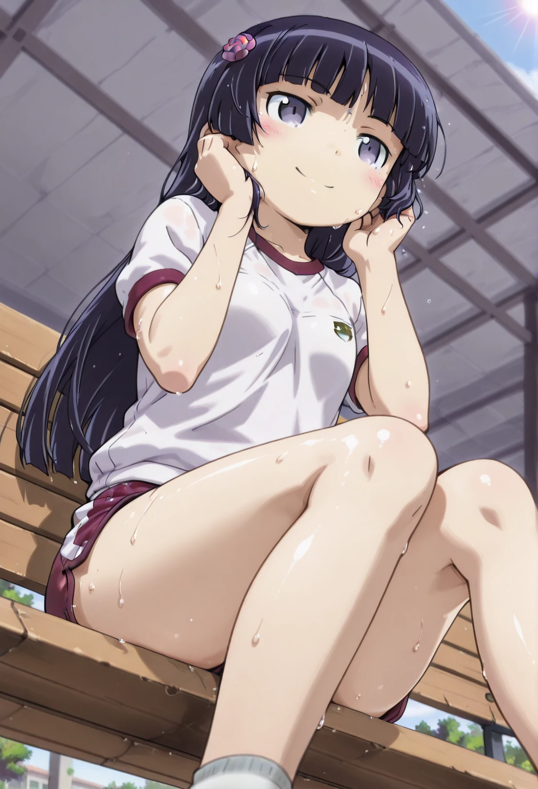 ((masterpiece, highest quality:1.2)),,cowboy shot,1woman、30 year old beauty,Japanese、solo,((very small head)),dark brown hair,long hair,brown eyes,tears,sad,drooling,((very long and slender body:1.7)),skinny,small breasts,oily skin,shiny skin,sweat:1.5,naked,(Beaten bruises:1.5),arms behind back,creampie,excessive cum:1.5,(vaginal penis,1man and 1woman,POV,having sex:1.5,Normal position),lying,on back,(spread legs:1.5),Coliseum、Arena、Outdoor、audience