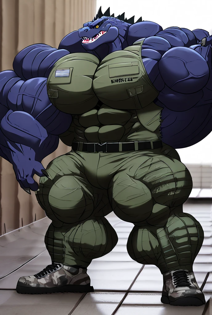 blue boots , yellow shoulder pads, blue helmet , brond hair , green eyes, blue suit, 1 boy, full body, masculine, muscular, happy, megaman, megaman. exe , pokkuti ,muscle , bodybuilder ,hypermuscle , human , Boy , male , pecs