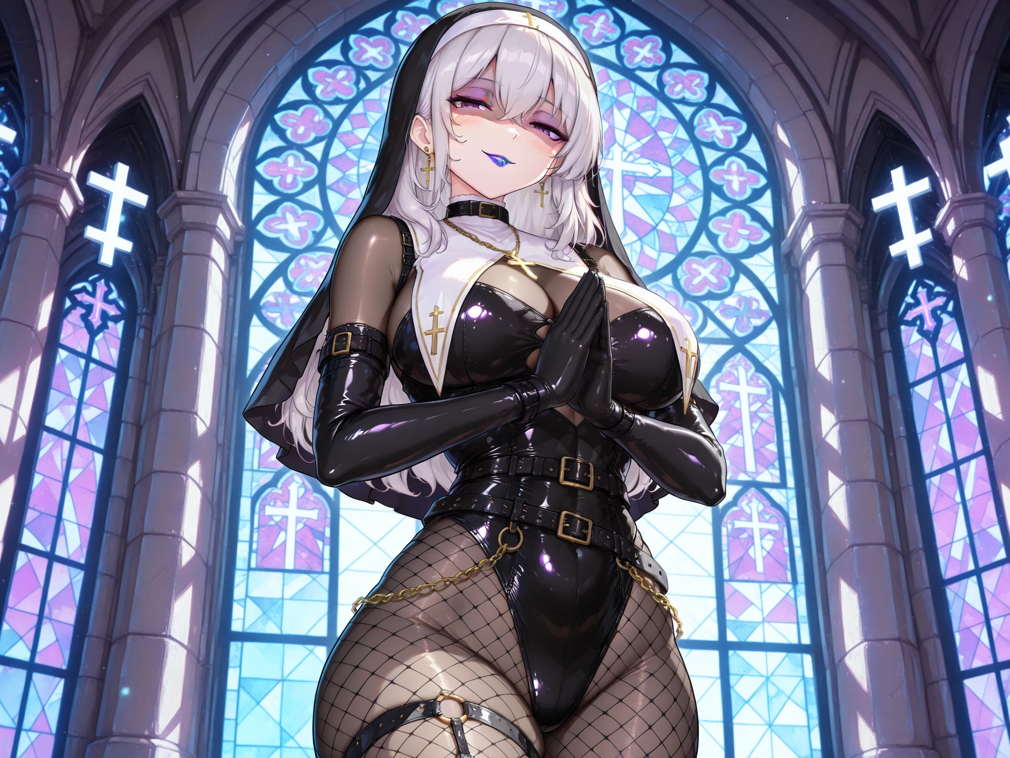 One wearing black clothing、Woman in cloak posing in church, Very detailed ArtGerm, Nun attire, gothic maiden anime girl, Popular topics on artstation pixiv, beautiful attractive anime woman, [ 4K digital art ]!!, guweiz on artstation pixiv, of anime girls, 2b, guweiz on pixiv artstation