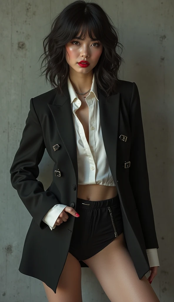 arafed femme dans un costume noir tenant une batte de baseball, fille en costume, Fille en costume, Gemma Chen, Beau Poarch, 2 4 year old female model, Xision Wu, Natasha Tan Maciej Kuciara, Olga Buzova, Instagram template, Wenfei Ye, Mai Anh Tran, Taejune Kim, par Emma Andijewska