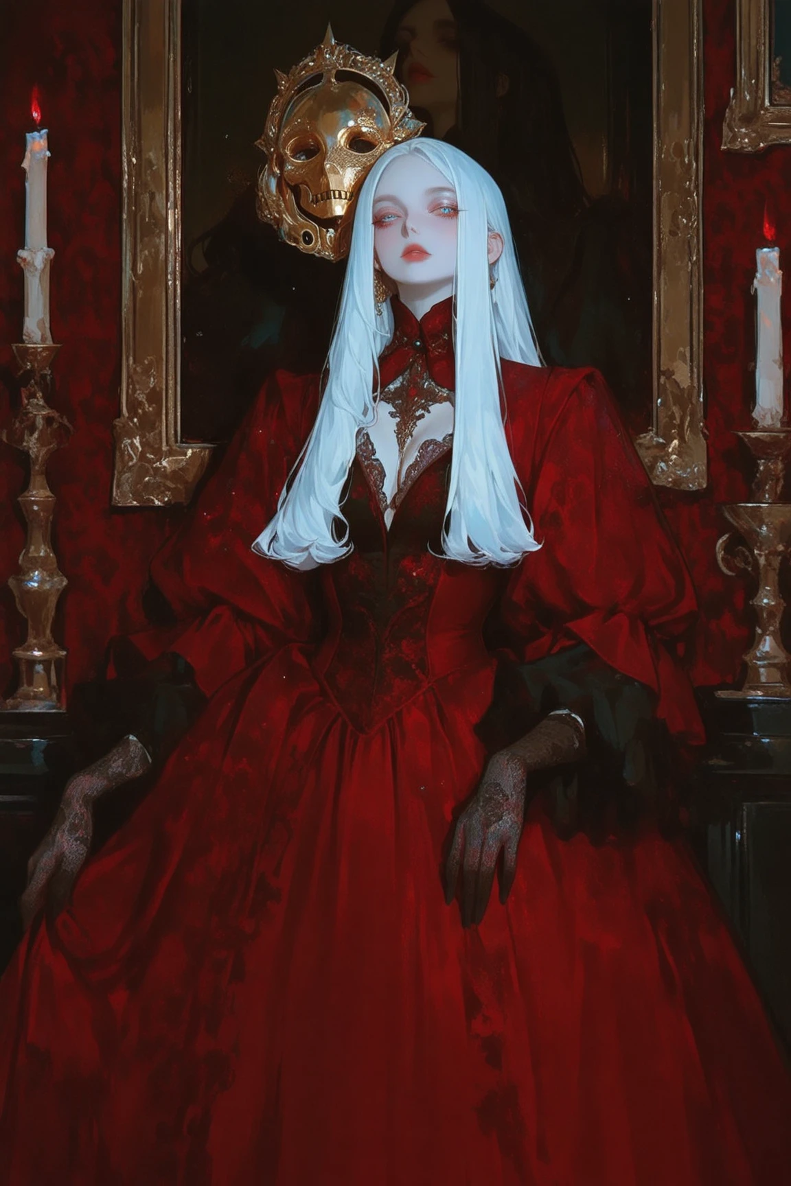 ((Лучшее качество)), ((шедевр)), (подробный), Gothic castle of red liquid