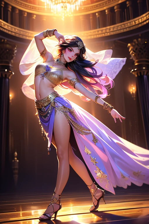 top-quality、​masterpiece、超A high resolution、(Photorealsitic:1.4)、Transcendent beauty、angelicales、full bodyesbian、From  above、Feathers are fluttering、raise leg、Correct limbs、Bending his arms and casting magic、Transcendent beauty、magic circles、Costume like an aristocrat、Crystal Big Magic Wand、Super long hair、chies、Raw photo、1girl in、silber hair、Formal-up、shinny skin、dramatic  lighting、(a smile:1.2)1人の女の子, 