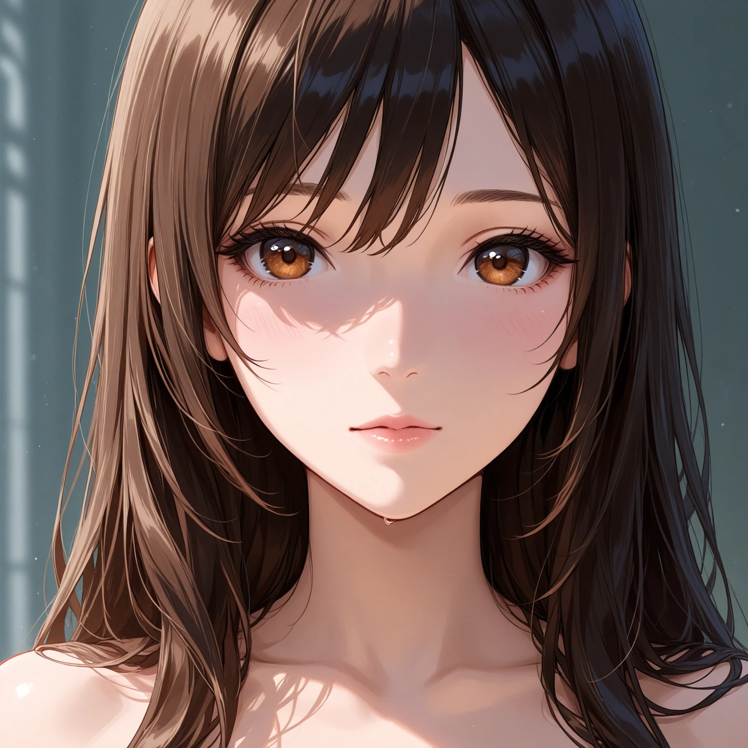 highly detailed, (software), 1. Japanese women, Brown Hair, NUDE, (perfection_face), realm, gone crazy, are present_return, nice, Complex, Dramatic lighting, detailed_returnground, full_body, Anatomically correct, Correct limbs, Correct finger, Best hair quality, Extra super detailed eyes, Extremely high face detail, ~ Side_body, Eye Reflexes, Focus on the eyes, detailed top eyelashes, double eyelid, High-texture skin, (Low exposure:1.2), (After doing something:1.4), (Sweat), vapour, (tired), Heavy breathing, 笑face, (A slight blush), lure, Sexy expression, Atmospheric perspective, Caustics, 8k, masterpiece, High resolution, Accurate,