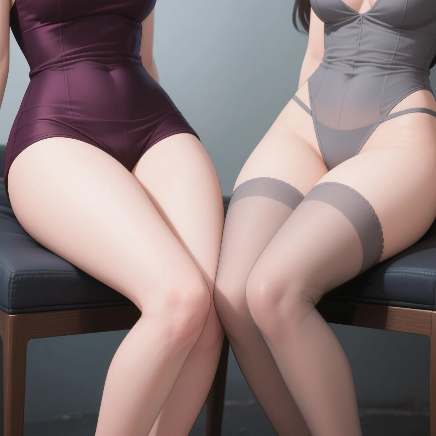 Open clothes, Open shirt, Very large breasts, Long legs, Thin waist, very small hip, Ultra-fine makeup, Ultra Fine Clothing, ((No bra)), ((with no underpants))), Seamless pantyhose, Crotchless pantyhose, (camel-toe), Lying on the bed, Uncensored, underwear,Open legs, Smile, See-through, ((Realistic camel toes)
