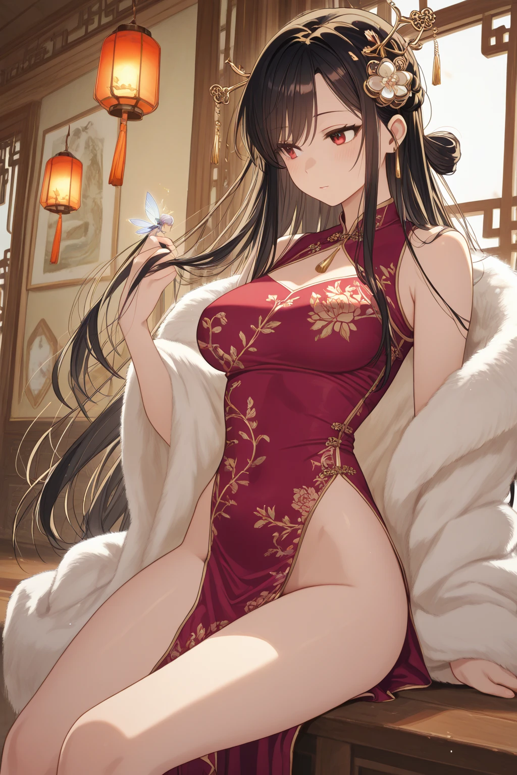 Parameters dudou, 1girl, beauty, solo, candle, brown hair, long hair, ulzzang-6500-v1.1, (raw photo: 1.2), ((photorealistic: 1.4)) best quality, masterpiece, illustration, extremely delicate and Beautiful, very detailed, CG, unity, 8k wallpaper, amazing, fine detail, masterpiece, best quality, official art, very detailed CG unity 8k wallpaper, ridiculous, unbelievably ridiculous, huge file size , ultra detailed, high resolution, very detailed, beautiful detailed girl, extremely detailed eyes and face, beautiful detailed eyes, movie lighting, 1 girl, perspective, looking at viewer, full body, full body shot, outdoors, arms Behind, big boobs, (sexy Chinese clothes)