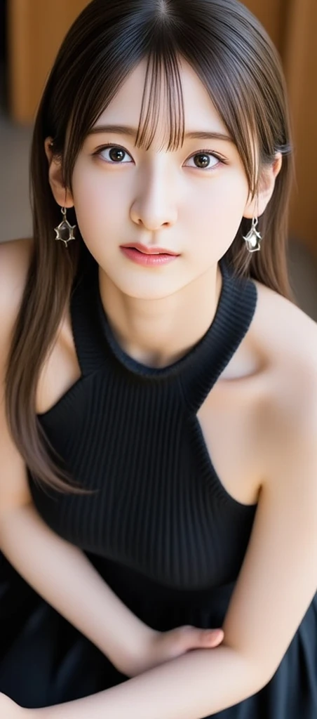 Kidnapped Woman、His hands are tied、((Place your hands behind your back))、((Place your hands together and cross them behind your back))、(((Her wrists are tied with rope、shibari)))、Beauty、２０age、university student、(anatomicaly, Has two arms and two hands)、Standing on a hill at night、There are a lot of trees、Beautiful night sky、There are many stars、A strong wind is blowing、Wearing a short-sleeved blouse、Wear a high school student-style miniskirt、Uniform eyes、Proportioned proportions、Model body type、Small breasts、Small face、(I can see from head to heel), Black Hair, bangs, swept bangs, Straight hair, Nervous, Messy Hair, Floating hair, Cinema Lighting, tachi-e, First-person view, throw, From behind, F/1.2, Nikon, Cowboy Shot, Surrealism, 超High resolution, Highest quality, High resolution, 8k, Textured skin, anatomicaly正しい体,