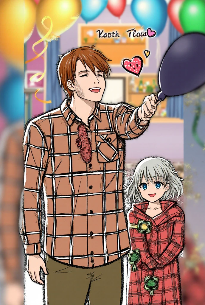 <lora:christmas_slider_v1:1.5> 1 man, male, pink hair, smile, red sweater,