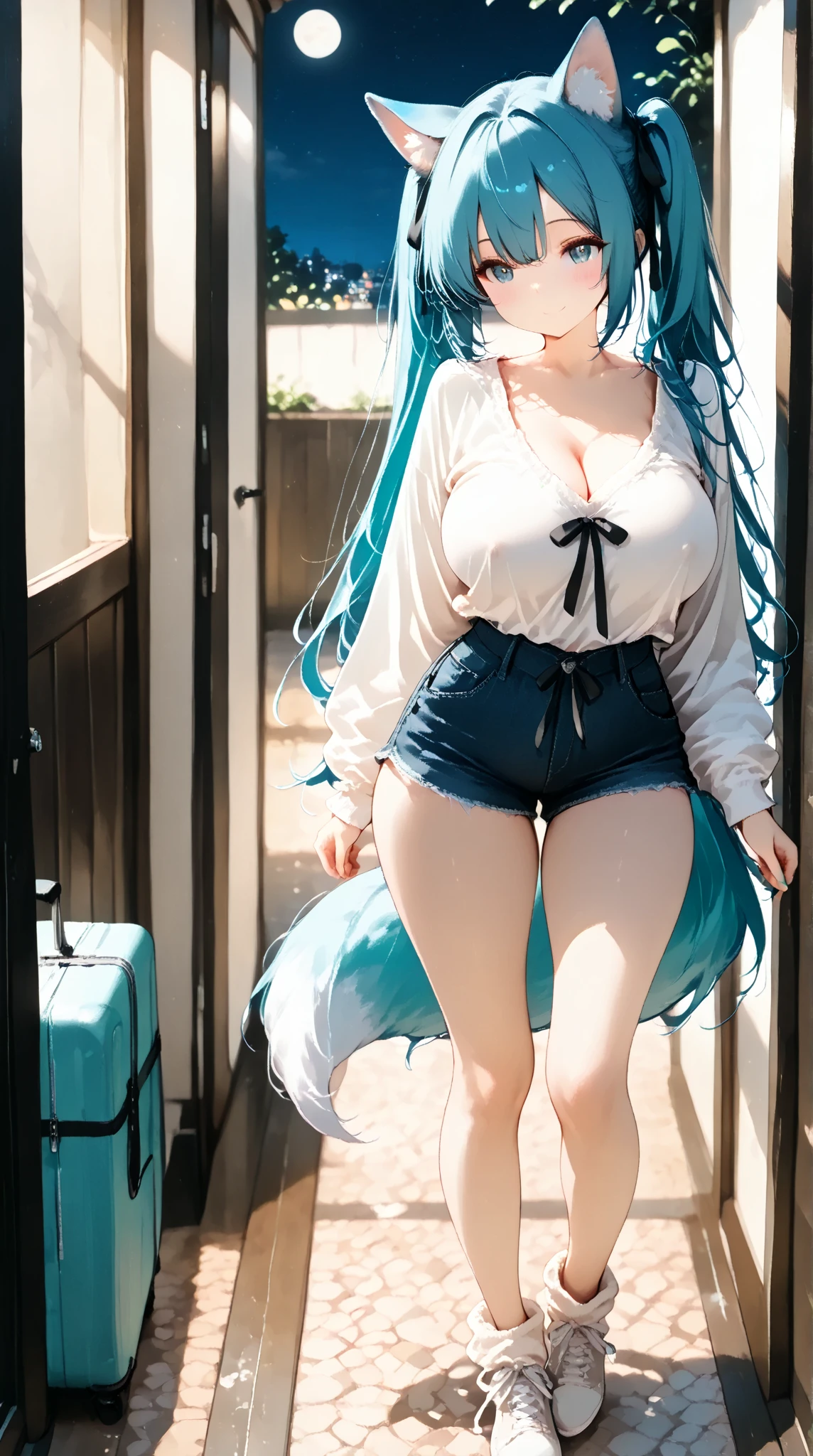 1 Female,High definition,high resolution,Ultra-realistic,8K, maron, blue eyes, aqua hair,blunt bangs, long hair,European,sexy,Upper body close-up,Photographed from the front,Dynamic Angles,private teacher,A little sheer underwear,Red underwear,looking at viewer, from behind, looking back, cute butt, (blush ),((big ass:1.5)),(huge ass:1.5),((white lace bra)),((white lace panties)), big  , nipples ,show 