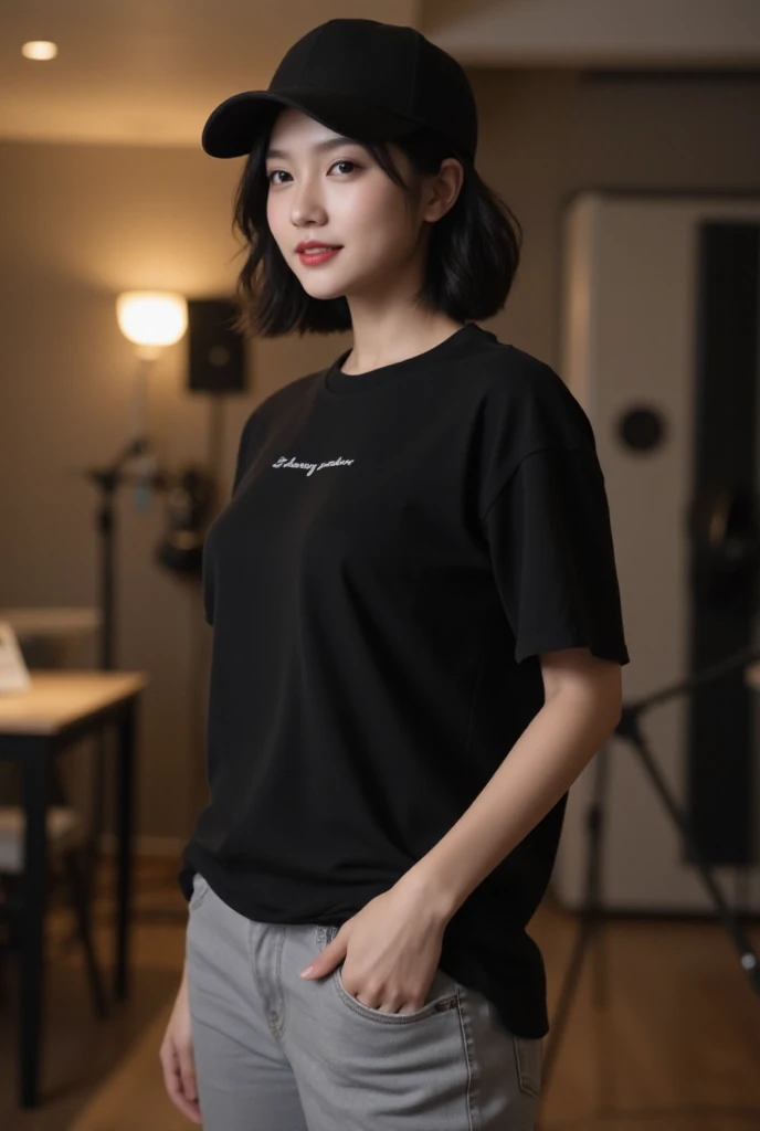 Mulher em uma camiseta, dream medium portrait top light, medium portrait top light, foto oficial do produto, T - Camisa, camiseta, foto do produto, Close portrait, vestindo uma camiseta, luz superior retrato, classic portrait, Foto completa do produto, ultra realista, ultra detalhado, hiper-realismo, fotografia, grande angular.