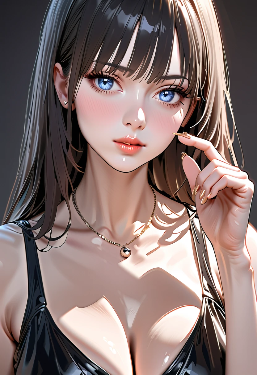 (32K:1.9, Highest quality, masterpiece, Ultra-high resolution), Perfect dynamic composition, Highly detailed skin and facial textures:1.3, Detailed eyes, Detailed limbs, basement, a cute and sexy 25-year-old slim Japanese woman, Fair skin, Show your hand, Tilt your head, (Crazy behavior:1.7, A lot of men look at women's bodies:2.0), ((Huge breasts that are about to burst:1.0, areola is not visible, Big cleavage:1.15)), (Painful expression:0.9, Totally captivates you:0.9), (bright brown leather clothing:1.3), (Beautiful Blue Eyes, Beautiful erotic eyes:0.85), Sexy Face:0.4, blush:1.1, (A taste that exudes beautiful eroticism:0.85), Professional camera work, (((Bloody:1.8, Covered in scars:1.7, Lots of big chains:1.8, Countless chains tangled in clothes:1.8, Chain your right arm:1.8, Chain the left arm:1.8, The right leg is bound with a shackle and chain:1.8, The left leg is bound with a shackle and chain:1.8))), ((Too erotic:0.9)), ((Huge breasts that are about to burstに、Endless chains invade:1.8)), ((A giant chest about to burst、an immeasurable amount of fluid flows in:1.5)), View from the knees up