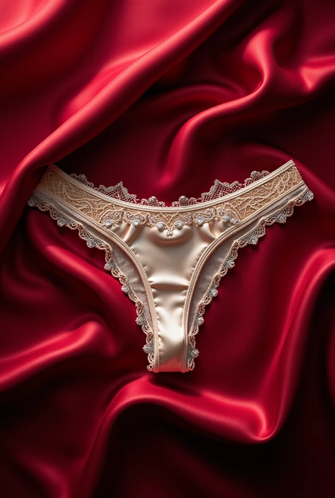 The buttocks of a woman lying on her stomach in a four-poster bed , buttocks raised ,thighs spread apart, Ultra-detailed skin texture, Night lighting , prise de vue des fesses, cinematic rendering, 32K