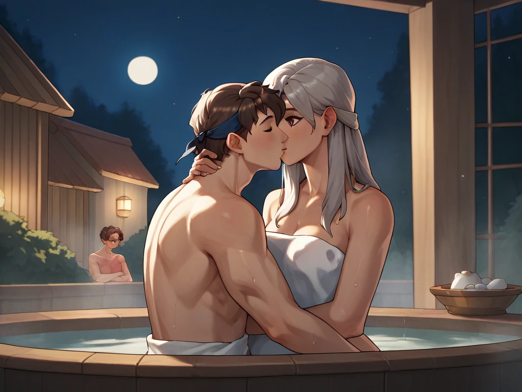 Couples take a bath together