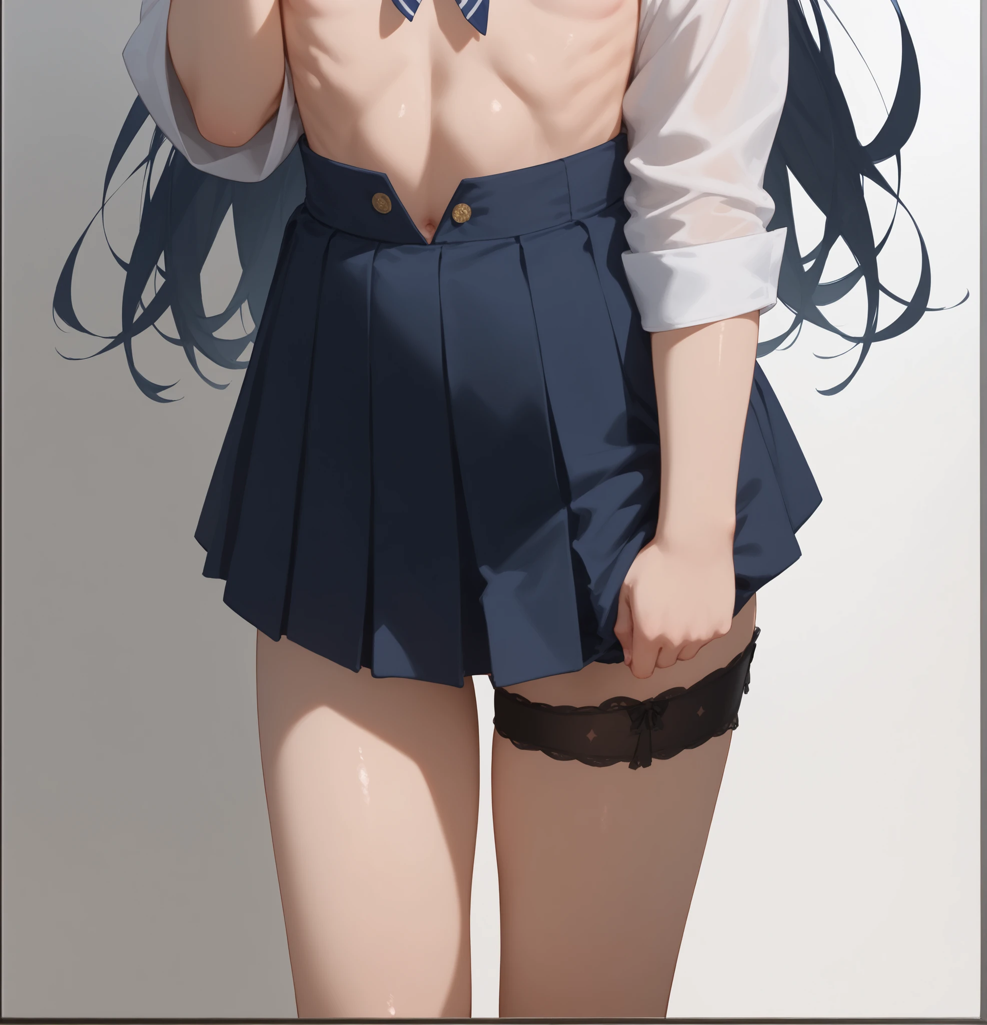 nobody, (masterpiece, best quality:1.2), 1 girl, solo, (lace panties0.8), from behind, from below, miniskirt