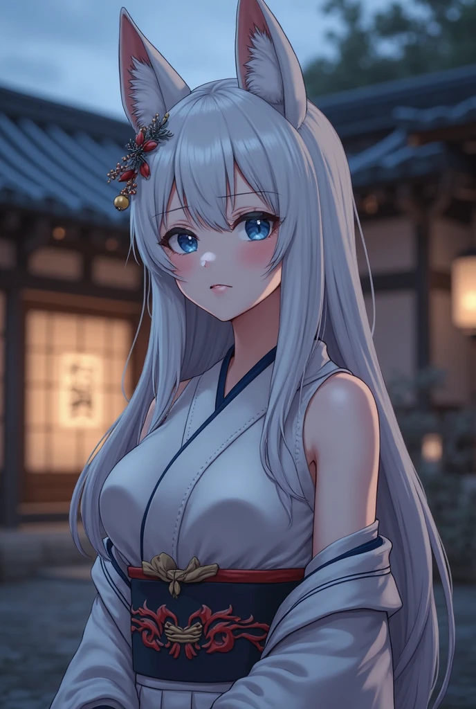 hair ornament, very long hair, japanese clothes, professional artwork, Intricate Details, field of view, sharp focus, detailed painting, photorealistic lighting, trending on pixiv, Standing at attention, ((large breasts:1,3)), Beautiful body,Beautiful Nose,Beautiful character design, perfect eyes, perfect face, looking at viewer, SFW,official art,extremely detailed CG unity 8k wallpaper, perfect lighting,Colorful, Bright_Front_face_Lightinasterpiece:1.0),(best_quality:1.0), ultra high res,4K,ultra-detailed, photography, 8K, HDR, highres, absurdres:1.2, Kodak portra 400, film grain, blurry background, bokeh:1.2, lens flare, (vibrant_color:1.2), shikkoku_yorihime, (seductive look), ((looking at viewer, front body pose))