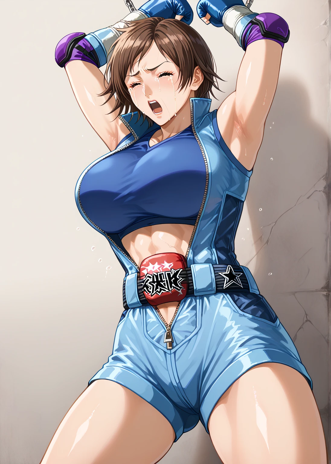 Huge breasts, abs, sex in bed