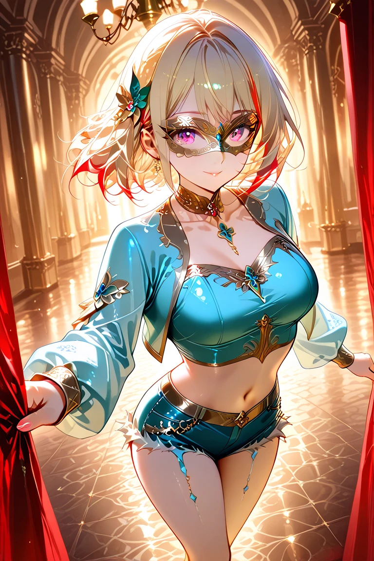 ,Perfect ,don quixote \(limbus company\, Naked、Blonde hair, a beauty girl、eye glasses、middlebreasts、Short hair, hair between eye, Orange Eyes、the chest is perfectly visible、pierced nipple、Chain scientist hat from the nipple、Basketball Hand、armor、`She has a book and a sword、(Bachelor's degree in Medieval Europe )、Cowboy style、hiqcgbody