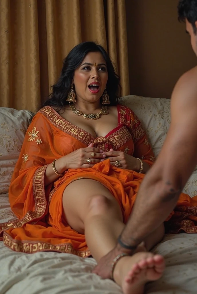Hot sexy desi bhabhi hardcore cumshot oil sex in sari 