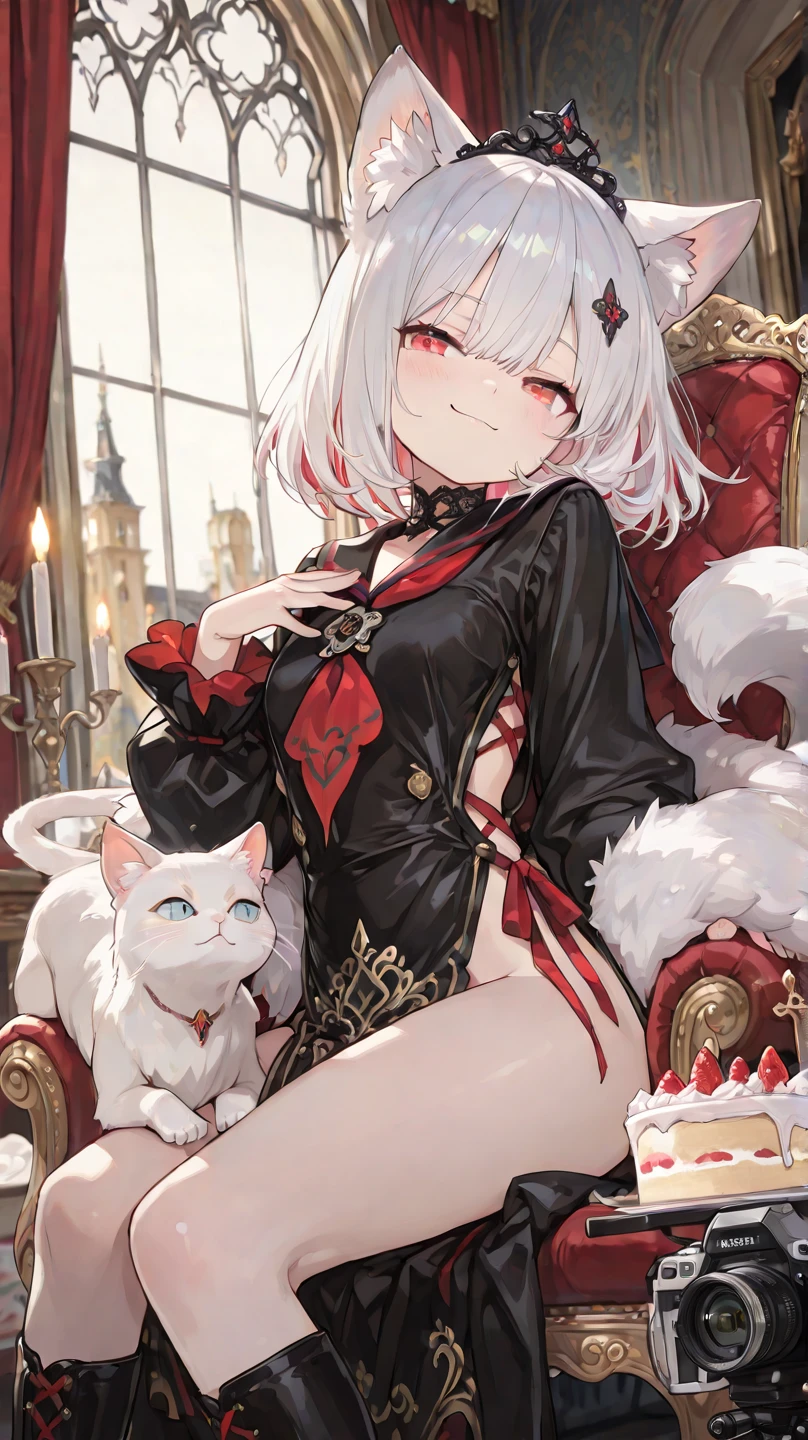 anime - style illustration of a woman with horns sitting in a chair, white horns queen demon, demon anime girl, artgerm and rossdraws, ahegao, trending on artstation pixiv, beautiful succubus, :: rossdraws, , monstergirl, nightcore, ross tran style, anime monster girl, fashionable dark witch