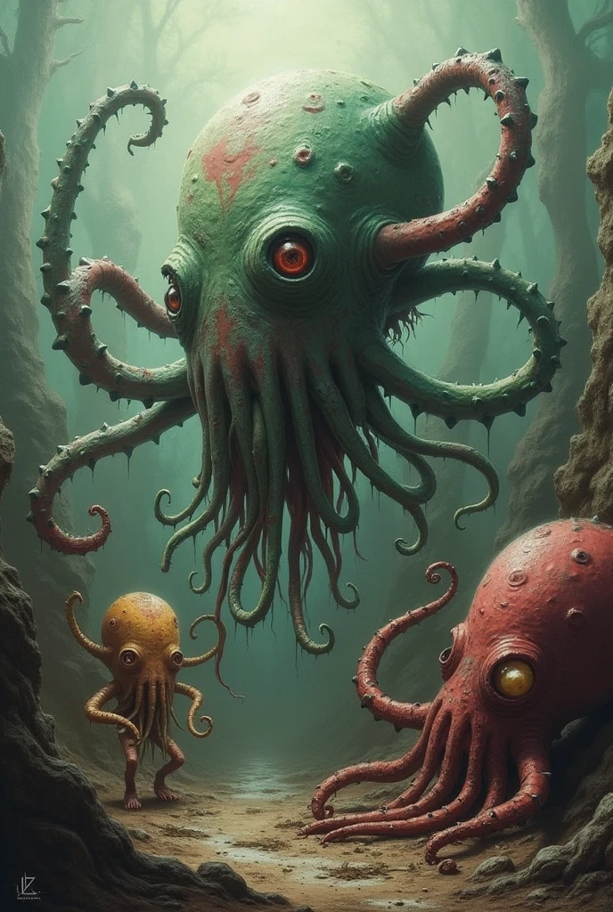 a young woman (Emma Watson, , swollen breasts) experiencing an intense , surrounded by alien tentacles in a slime-filled pit, multiple tentacles engaging in  acts with her, a large tentacle  has gone all the way through her  and is flopping around and  outside her mouth, belly bulge, covered in  on her face and gaping , ultra-realistic, 8k, highly detailed, photorealistic, masterpiece, cinematic lighting, dramatic colors, dark fantasy, surreal (double check , only one  and )
