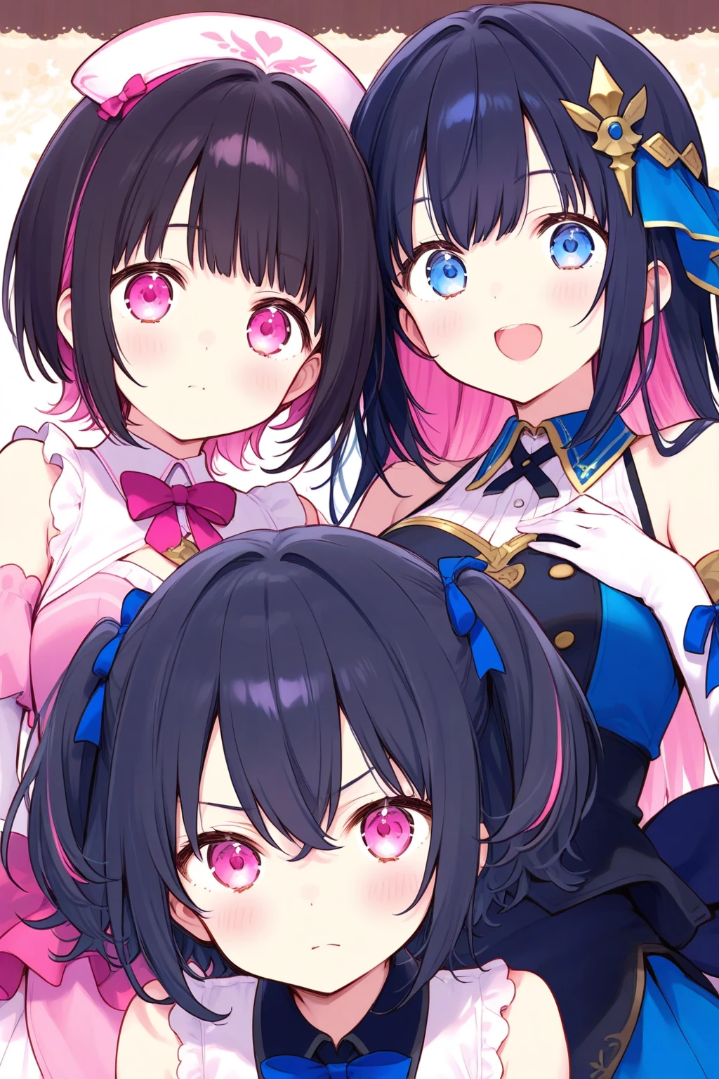 Black and white, zombie mayan warrior holding punk aztec mawscots. black hair brunette, dream pastel anime. pastel kawaii tech colors, moecore. chibicore. Cute and soft shoujo anime style. smiling, mouth open, full body, psicion t