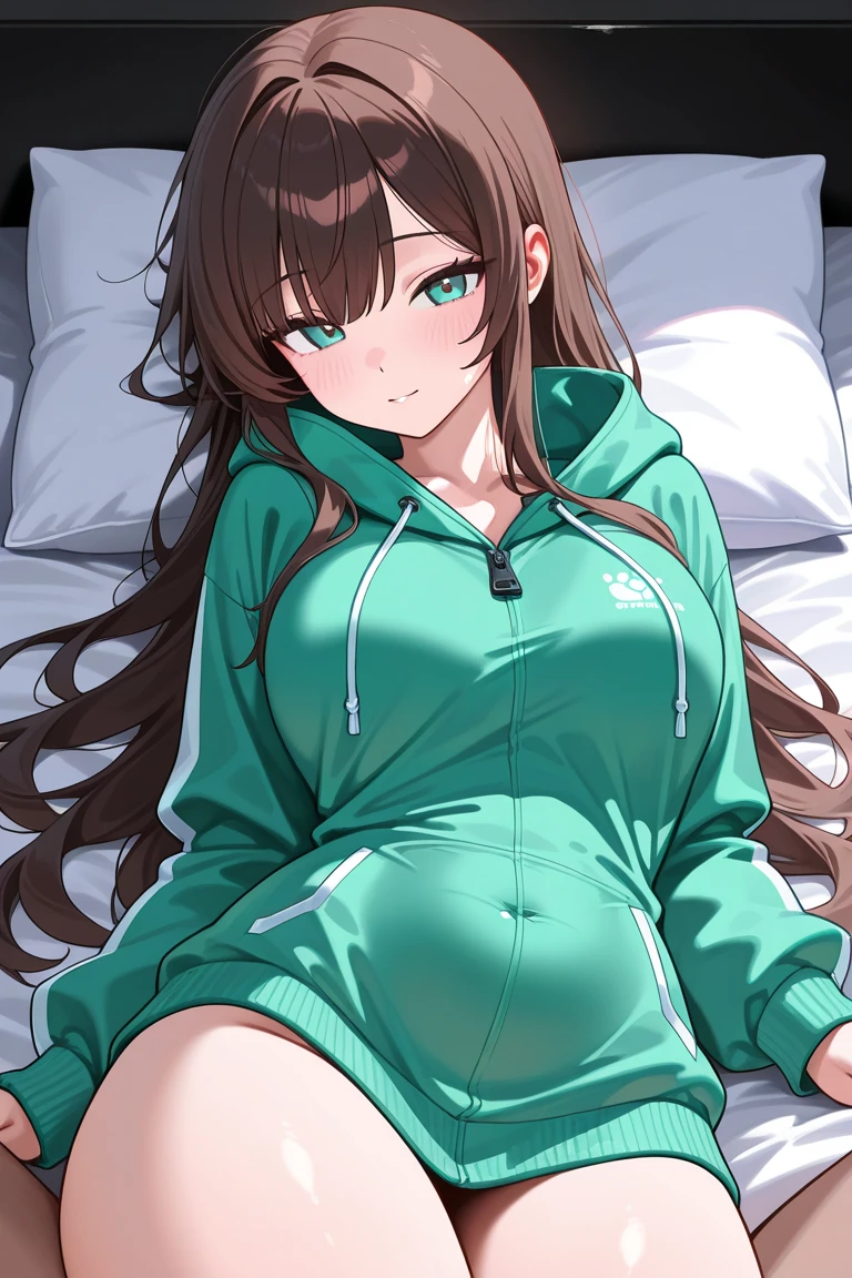 Girl dog student furry anime brown hair green eyes big breasts pajamas short sleeves and short shorts 
