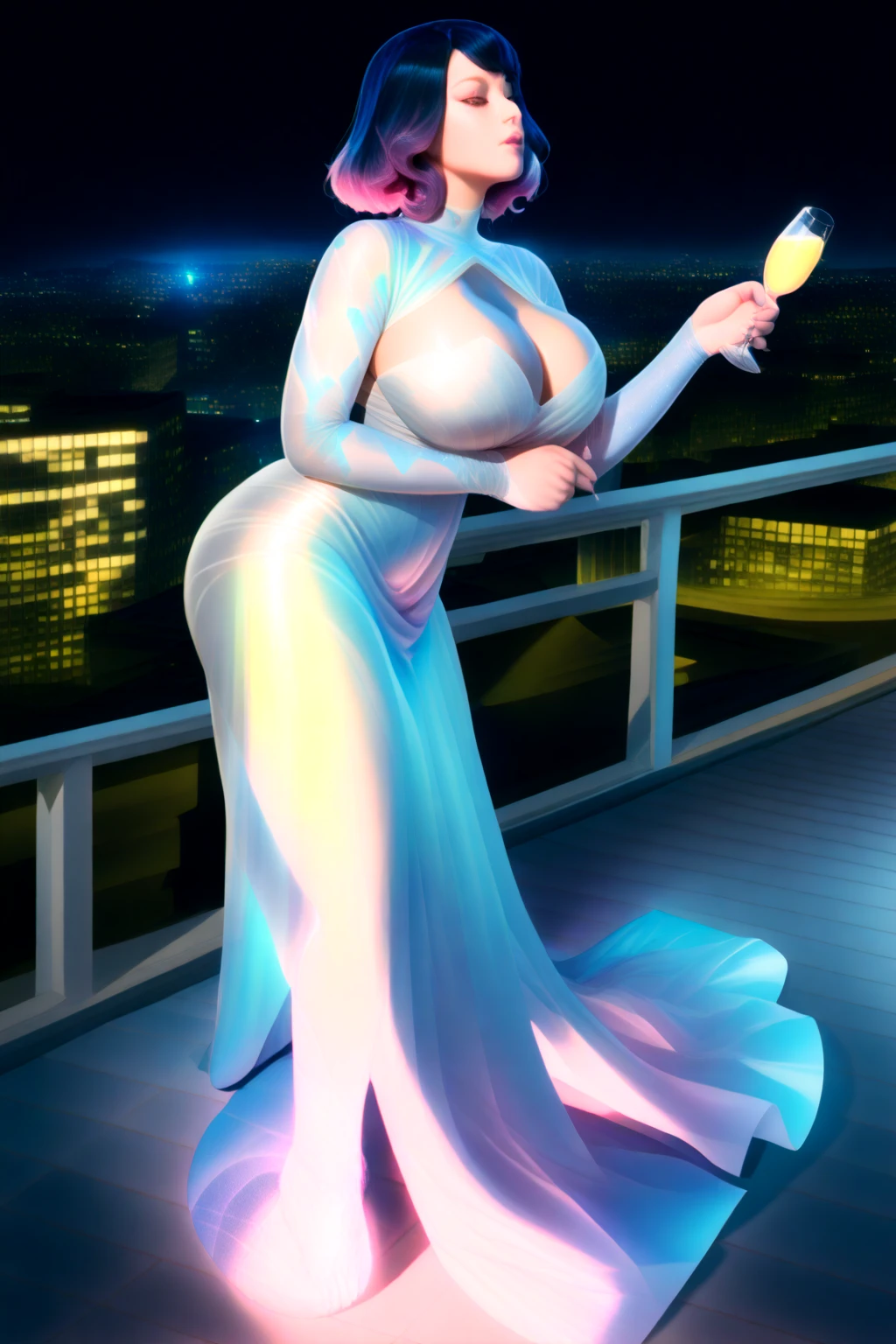 Beastars art style, beastars, Juno, brown wolf, she Wolf, 1girl, furry, long curly brown fur, slim figure, blue eyes, wide hips, Big breasts, Marilyn Monroe dress, cleavage, night time, Las Vegas hotel