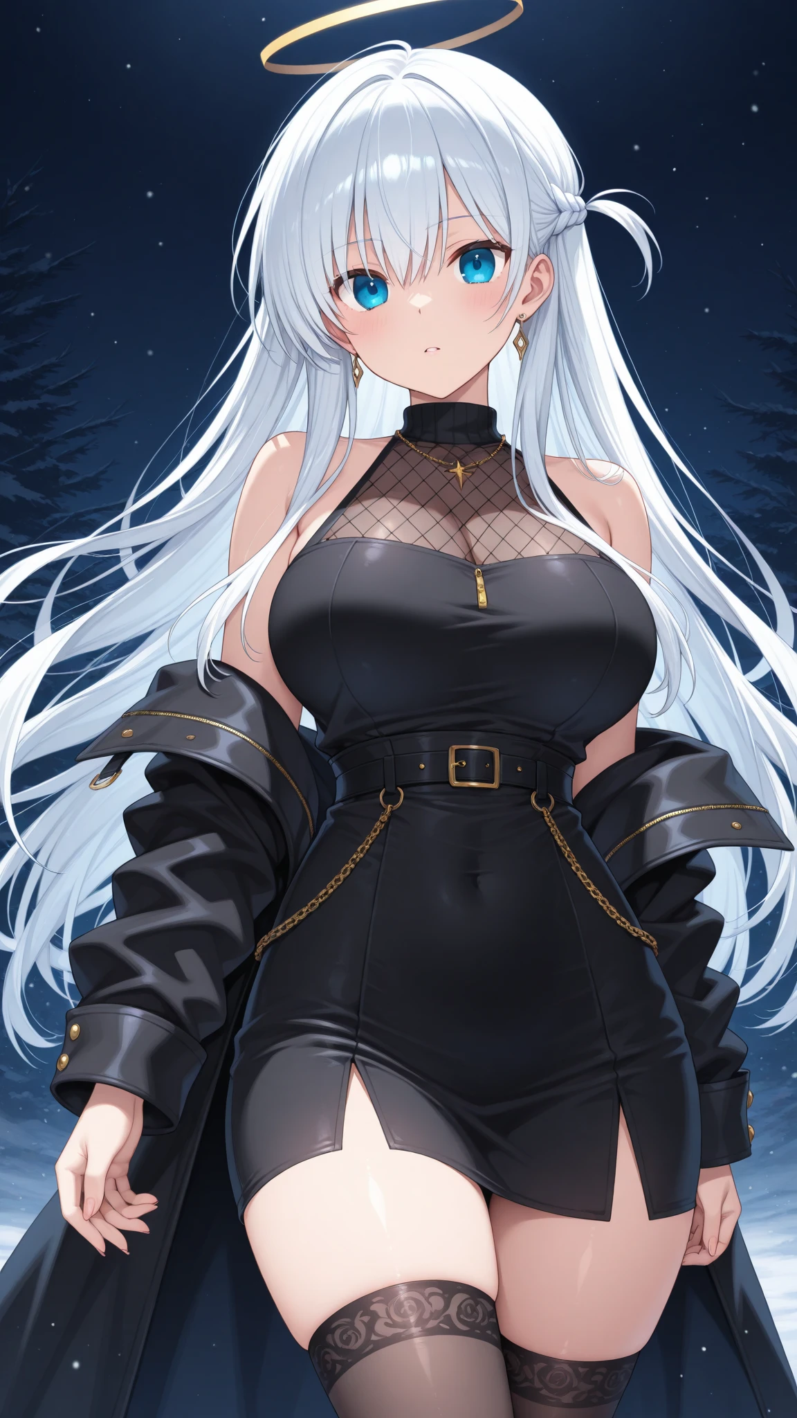 (Best quality at best, ultra - detailed, tmasterpiece:1.2), maam, Wolf ears, Wolf tail, leading, old maam, White hair, shiny latex clothes, Clothing that exposes, Thigh thick, Wide hips, Latex high socks, busty figure, Masochism, giggle, Crazy, , mother with big breasts, 摩洛解放阵线,