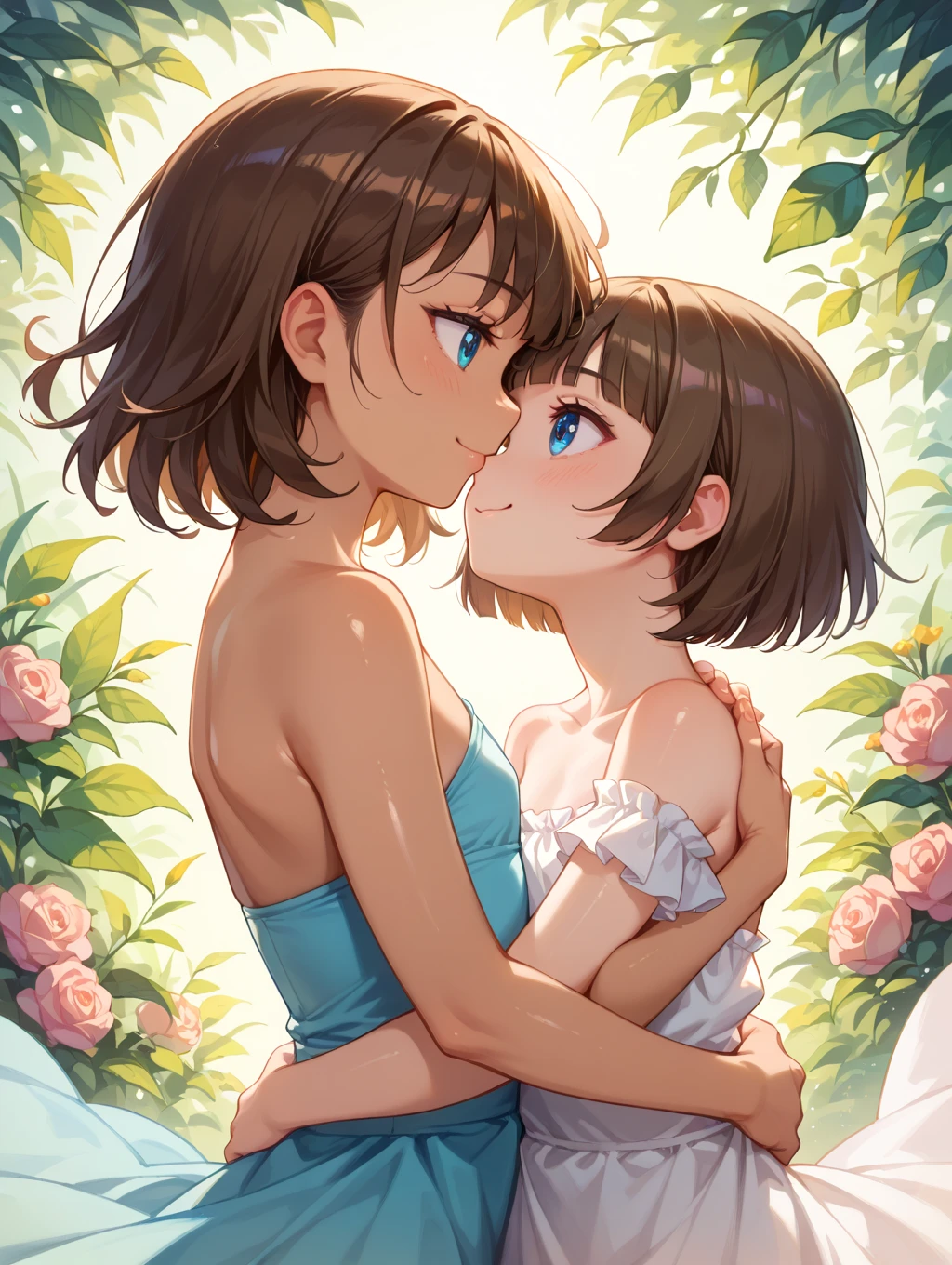 NSFW　(Highest quality:1.5, High resolution, uhd, 4K, Detailed lighting, Shaders), Misaka Mikoto, (独奏) short hair　Brown Hair　Brown eyes　Cool face　((topless))++　　(((((Close ~ eyes))))　sleeping face　sleep　Lying on the grass　cute black panties　Realistic sun rays　 Sweat　Super oily skin　Beautiful Abs