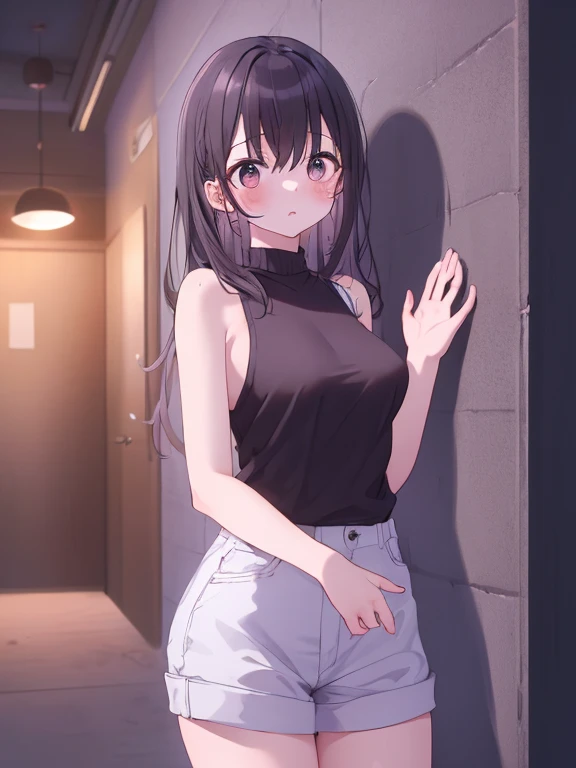 (masterpiece, best quality:1.2), 1girl, looking at viewer, waving, long hair, open legs, ((coat on school swimsuit, elbow gloves))