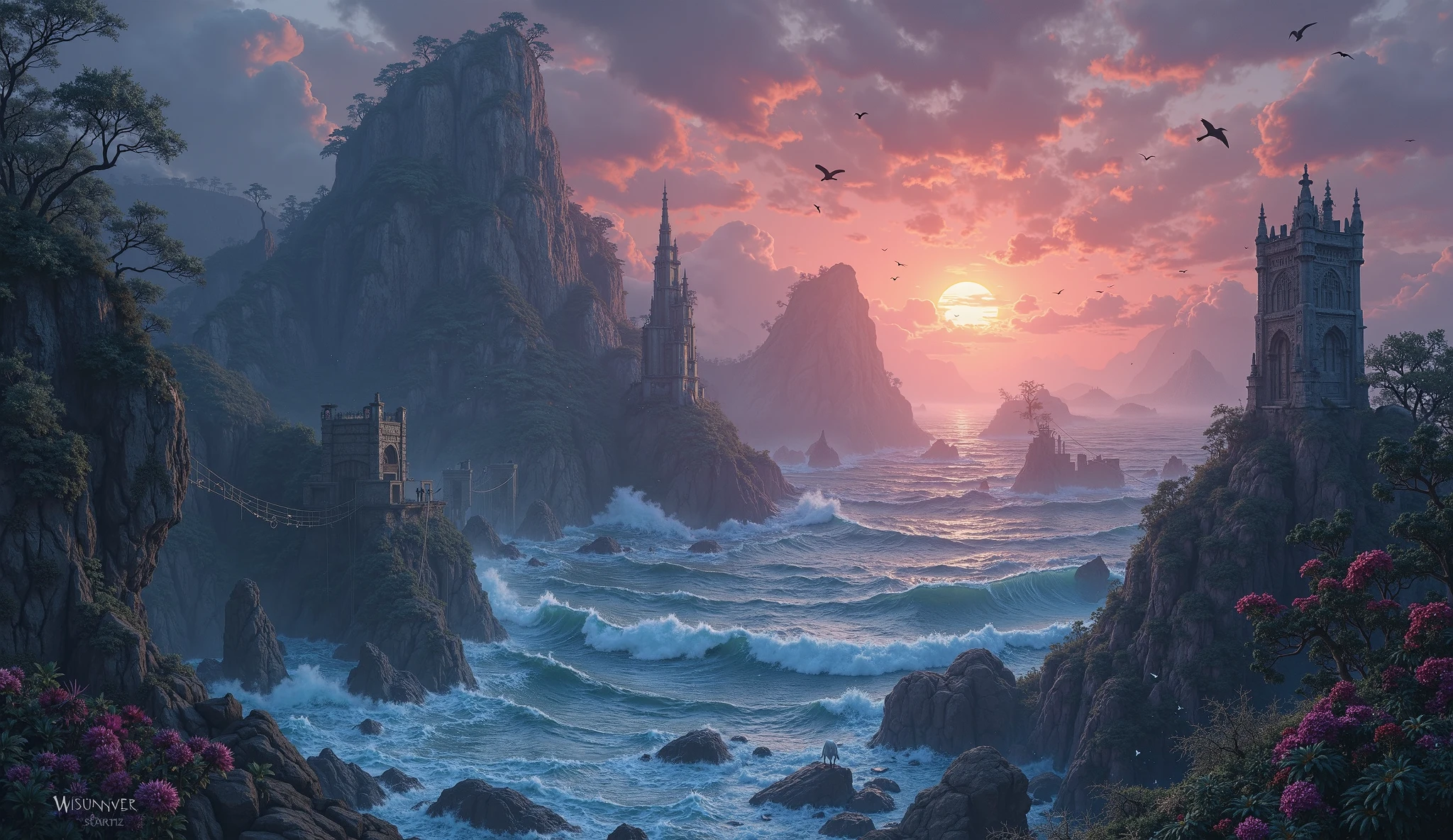 (extremely detailed CG unity 8k wallpaper), full shot photo of the most beautiful artwork of a medieval village by the ocean, cloudy at sunset, nostalgia, professional majestic oil painting by Ed Blinkey, Atey Ghailan, Studio Ghibli, by Jeremy Mann, Greg Manchess, Antonio Moro, trending on ArtStation, trending on CGSociety, Intricate, High Detail, Sharp focus, dramatic, photorealistic painting art by midjourney and greg rutkowski