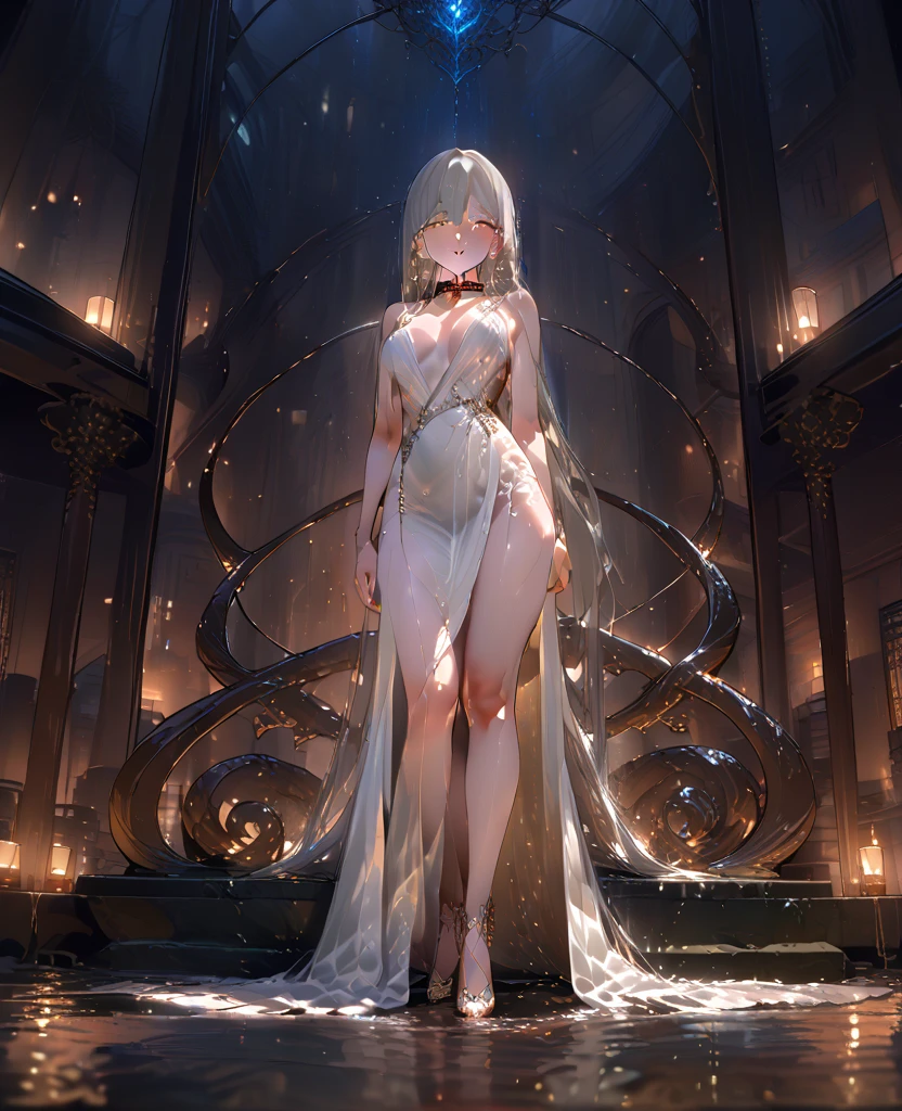 Rita Rossweisse of honkai impact,beautiful woman with long blonde hair slightly reddish and black dress with long purple layers,nice,extremely detailed with many elegant details, posing in front of a castle in the middle of a nice flat, beautiful day, flying birds,fine details. cushart krenz key art,shadowverse style,cg,sexy,extremely detailed,hair ornament,adult,30 years,yummy,masterpiece.best quality,high heels,lilac eyes,extremely defined body,thin waist,dynamic lights and shadows.cherry trees,antagonist,alone in image,many intricate details,late afternoon,flowers flying across landscape,sunset