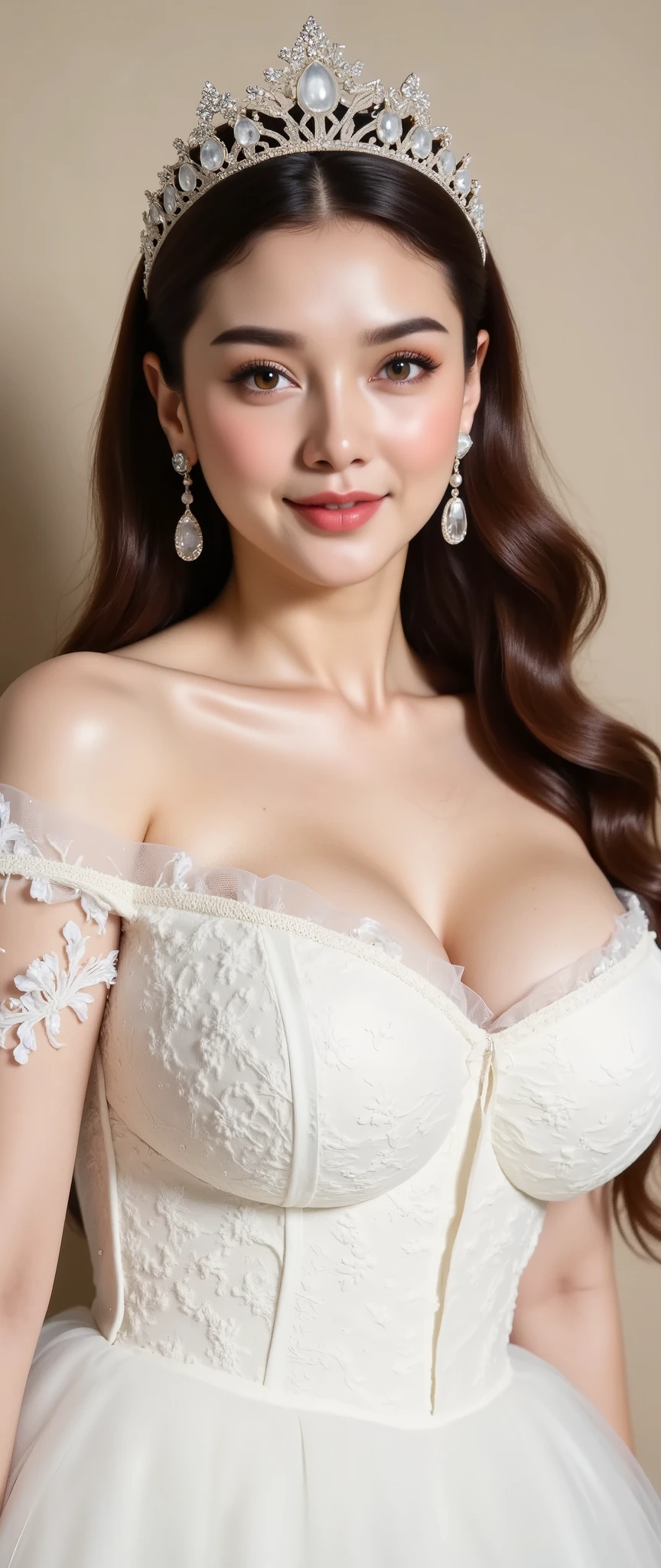 Fashion model 18 years old [[[[closeup cleavage]]]], [[[[boobgasm]]]], [[[[coll]]]], [[[[bshoulders]]]], perfect  eyes, Perfect iris，perfect lips，perfect teeth，Perfect skin，Long face，Soft front light，HDR，red attire，white apparel，Outfit in black，green outfit，White or pink flowers on the background，（pastel colour：1.2）