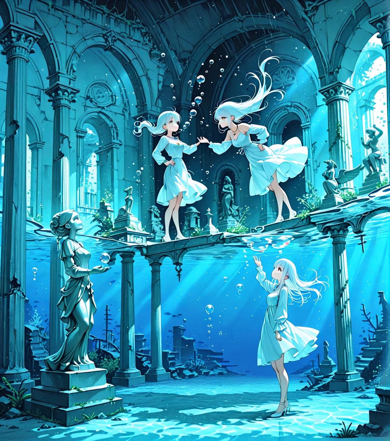 Under the sparkling ocean,Hidden is a stunning underwater metropolis,The name is Marysfia (Marysfia)。Its ethereal beauty is beyond imagination,The glittering rainbow coral structure and the magnificent transparent crystal dome sparkle like a jewel。Marisfia (Marysfia) It is a sacred place full of wonder and charm,Appeal to all who dare to go deep into its depths。
In this aquatic paradise,The delicate balance between nature and ingenuity flourishes。Swarms of live fish weave intricate patterns in rainbow-colored streams,Bioluminescent creatures illuminate the night with a mysterious light。Elegant gardens adorn the streets,Swaying seaweed and brilliant flowers,Harmonizes with the rhythmic ebb and flow of ocean tides。
The inhabitants of Marisfia are a variety of creatures from the depths of the ocean,They live in harmony。Mermaids with fluttering tails dance in the streets,Melodious singing blends with the waves of whispering。Creatures shining with ethereal light skim the city,They are the guardians of the underwater kingdom。Ancient intellectual scholar,With bright eyes,Discover the mysteries of the depths of the ocean,Find wisdom ahead of time。
Located in the heart of Marisfia,A magnificent hall made of milky white shells is home to a Presbyterian church – a group of intelligent mermaids gather,It is responsible for guiding the fate of this metropolis。Their decisions shape the future of cities,Ensure its prosperity,and maintain a delicate balance between their world and changing ocean currents。
In addition to the charm and tranquility of Marisfia,and the steely determination to protect their beloved city from external threats。Mermaid warriors wear gleaming armor forged from shells,Harnessing the power of ocean magic,It is the guardian of their kingdom。Its elegant movements hide unparalleled power,This is honed through rigorous training and unwavering dedication。
Stumble upon Marysfia (Marysfia) Visitors will be in awe and marvel at the breathtaking views。Train