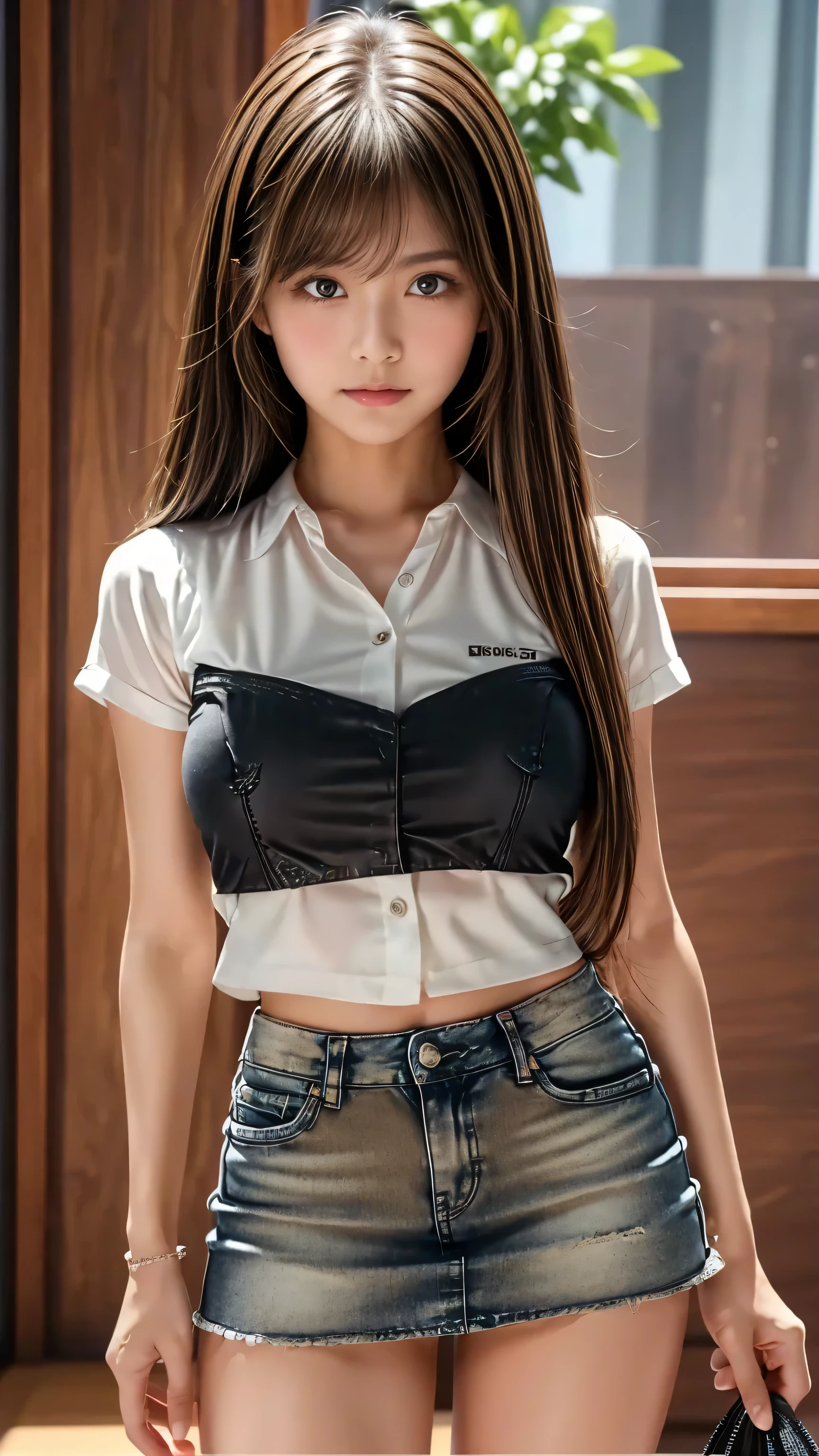 she is adding a touch of elegance to her overall look a grown-up version of a character, wavy blond hair, tie up hair, neatly styled into a side tail, bitch, Back alley, bad girl, gyaru, full body, plump chest, tight stomach, long legs, ((nice hip, low angle shot)), pierced, light brown eyes, princess eyes, heavenly beautiful girl in her late teens, Japanese anime characters, ((flirty summer outfit, very loose shirt, very short skirt)), Japanese, Pretty girl, perfect anatomy, charming poses, bewitching poses, dynamic poses, open-minded, intimate, hourglass body, 8 life size, centered, approaching perfection, dynamic, attractive poses, highly detailed, artstation, concept art, smooth, sharp focus, illustration, full body shot, character sheet, Beautiful anime watercolor painting, 8k, masterpiece, graffiti paint, fine detail, full of color, intricate detail, golden ratio illustration, She exudes an "intellectual beauty" epic