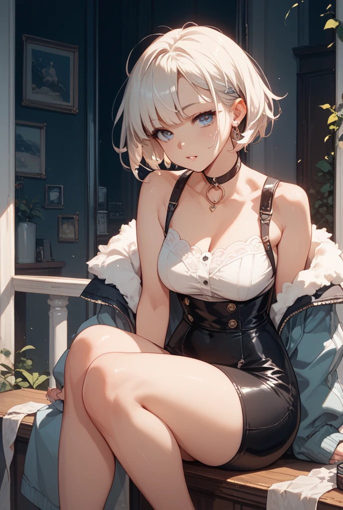 ((Ultra-detailed)), (top-quality), ((masterpiece)), ((Super exciting)), ((8K)), ((1080p)), ((extremely clear)), ((Very sophisticated)),((natural lighting)), ((depth of fields)), ((Glowing skin)), ((gleaming)), ((shiny-glistening)), (3D)), ((Perfect Anatomy)), (Realistic skin texture), ((Detailed face description)), (((perfect balance))), (((Solo))), ((a girl)), ((elder sister)), (grinned)), (slanted eyes), (sit on bench), (grinned), ((sleeveless)), (shirts), (short pants), ((simple background)),