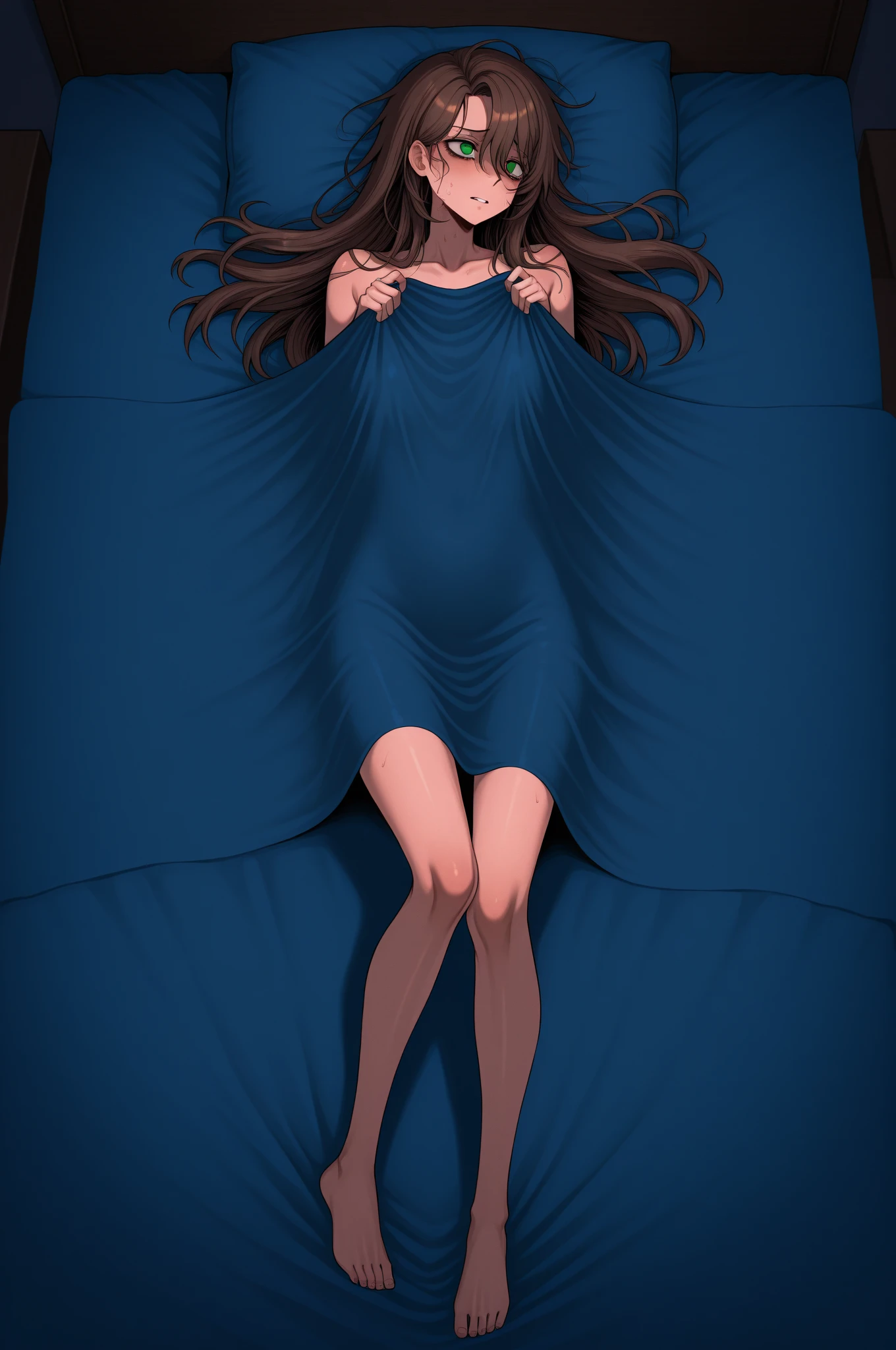 female,Brown Hair, short hair, Purple eyes, Young man 20 years old, Shirt dress, sad, Are crying, Dynamic pose, alone