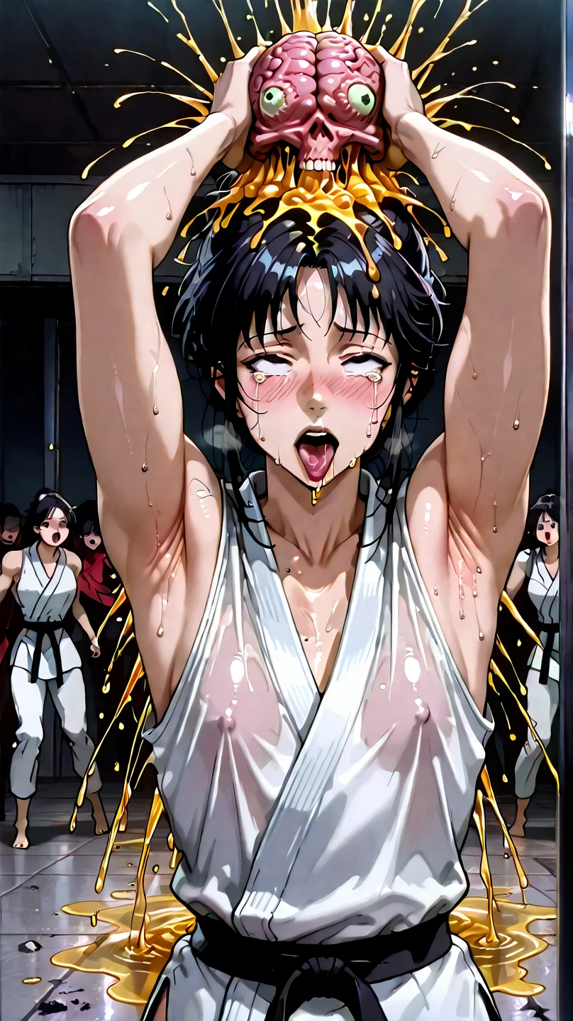 nsfw,High quality,doujin manga style,Beautiful wife in her,High-definition illustrations,Masterpiece,drooling,girl,Medium breasts,Aphrodisiac was used,fall into pleasure,Surrounded by Uncle,Hentai sex,hardcore,milf,Sex slave,armpit licking by uncle