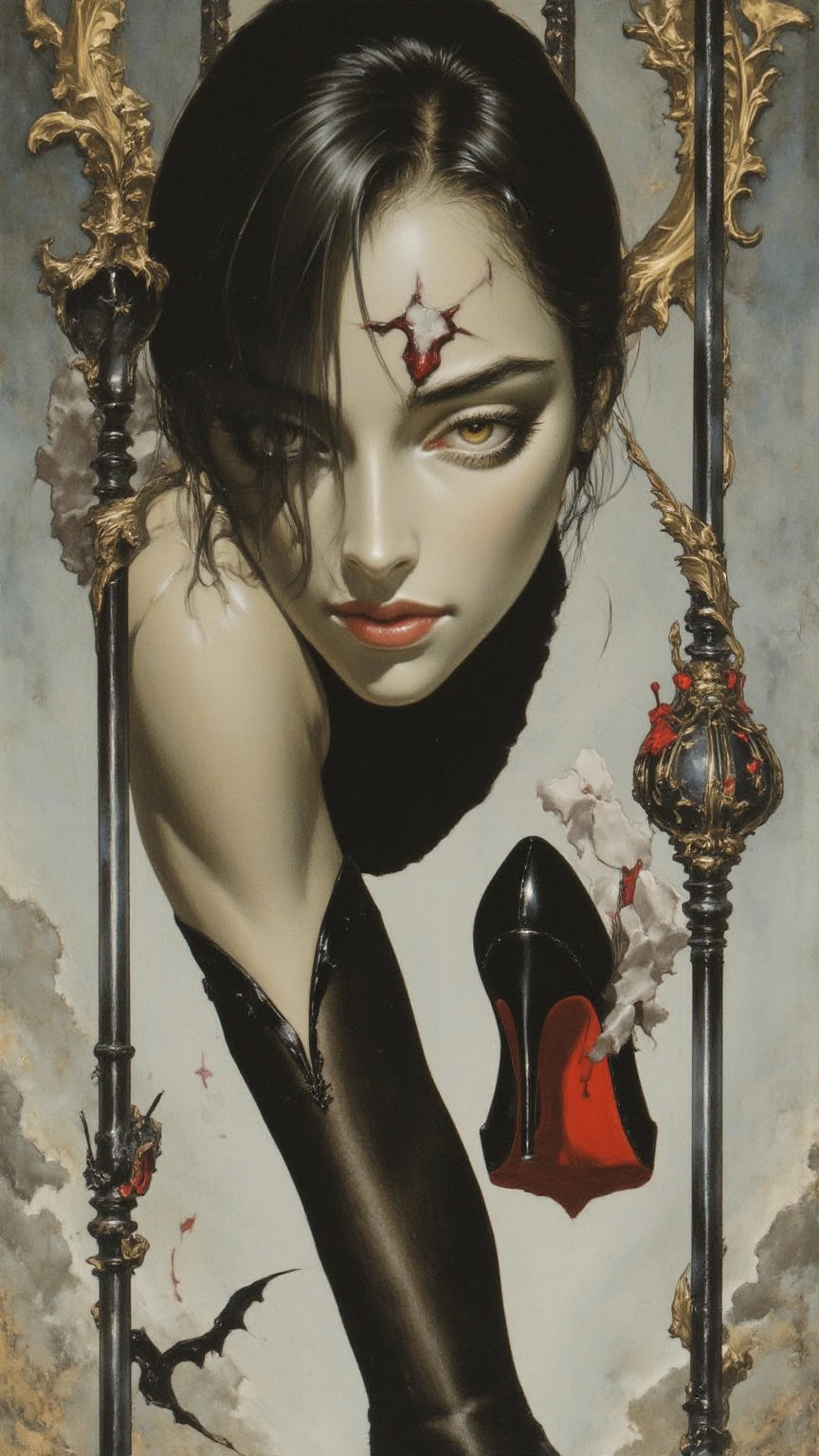 The art of seduction (art inspired in Bill Sienkiewicz). oil painting) 