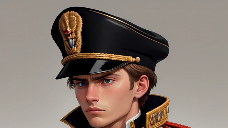 a cute little napoleon bonaparte pixar style , master piece, hyper realistic, uhd, 32k