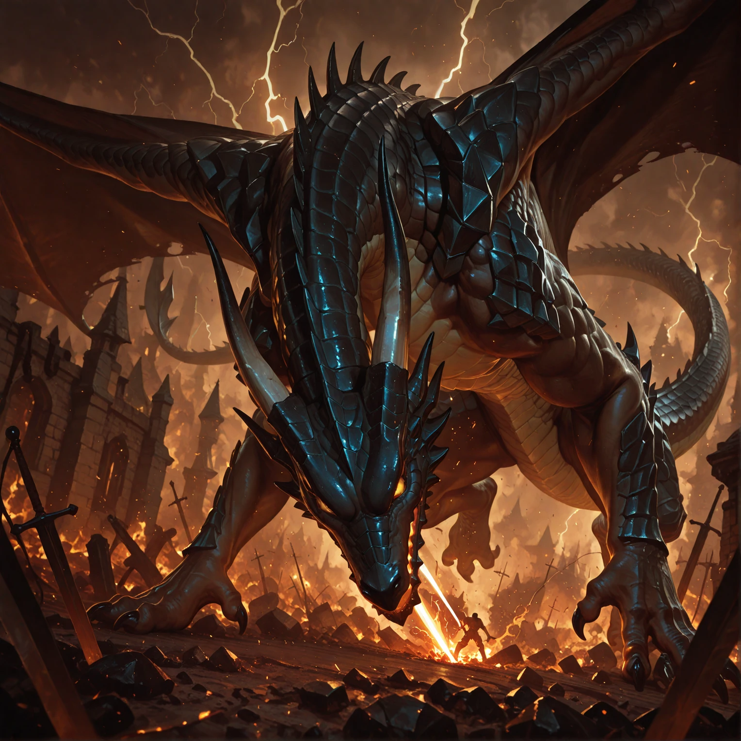 There is a dragon flying over the waterfall, Deathwing, World of Warcraft Splash Art, World of Warcraft Art, World of Warcraft concept art, Alduin, World of Warcraft Art style, hearthstone Official ink art, Official ink art, 暴雪World of Warcraft Art作品, Balrog concept art, A great red dragon flew over them, Balrog, Hearthstone, Hearthstone溅射艺术