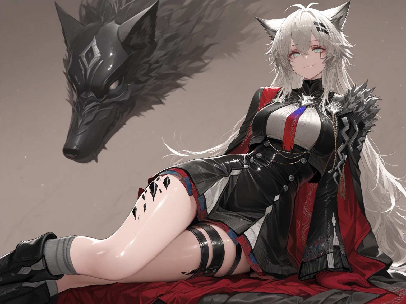 whole body,Beastman,Wolf,Shota,Long coat,pants,Knee-high boots,Stiletto heels,Slip your feet with lotion