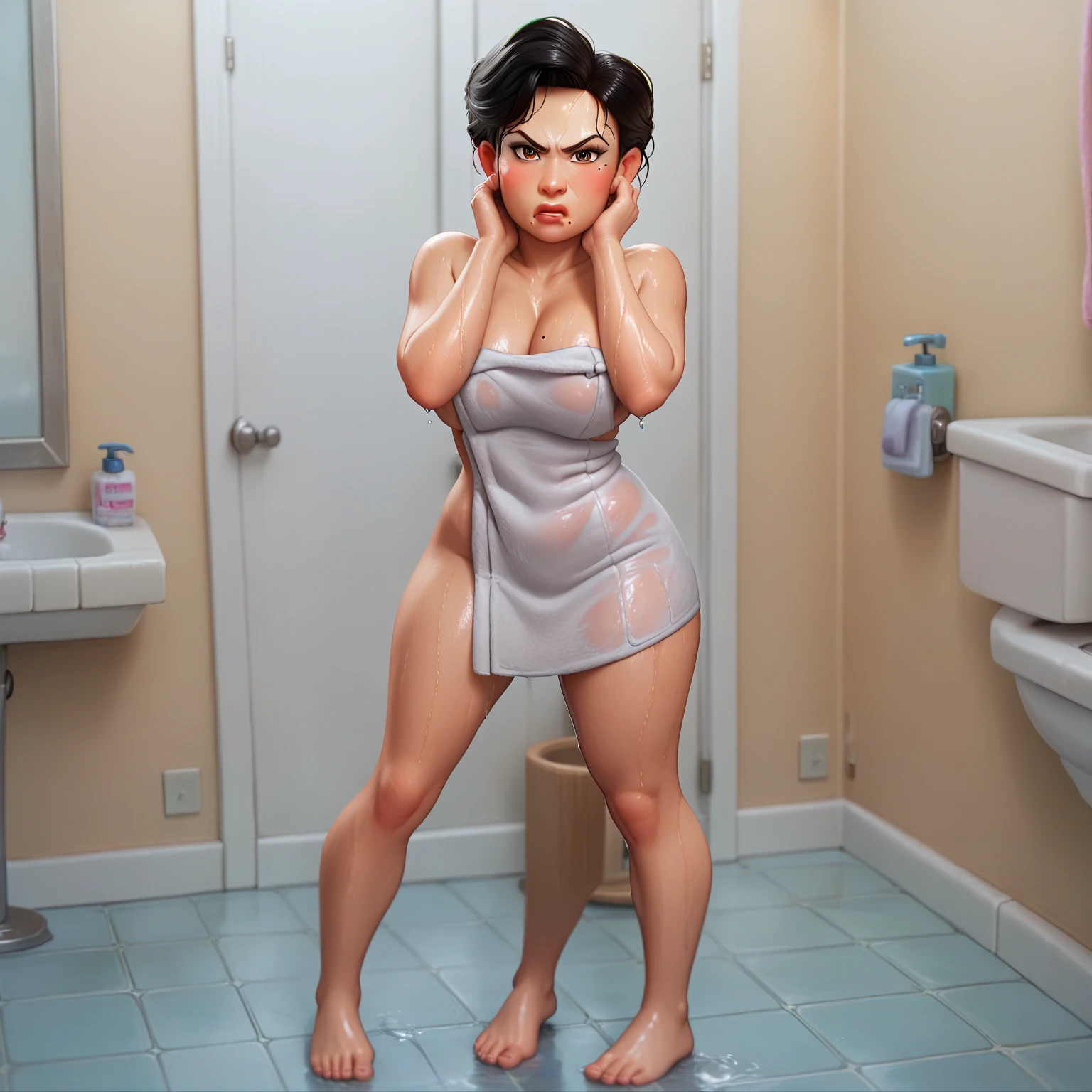 (sauna:1.2), girl, ((18 years old)), toned, (((futanari, penis))), naked, perfect face, smaile, she's standing, looking at viewer, blush, thigh highs, sweat, perfect legs, curvy, beautiful body, Beautiful Nose, Beautiful character design, perfect eyes, perfect face, alluring, (beautiful), (beautiful face:1.2), (narrow waist), (full body), shiny skin, nsfw:1.2, wallpaper, perfect lighting, colorful, ultra high resolution, photography, 8K, HDR, <lora:add_detail:1> <lora:zFutanari-flaccidfutanarimix:0.5>