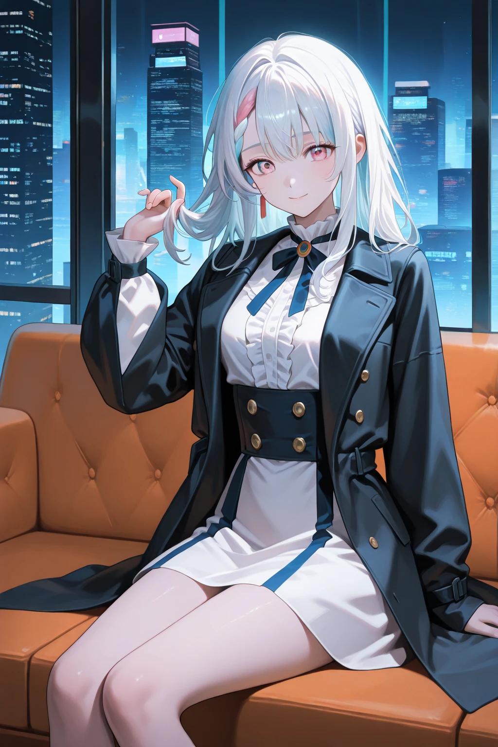 (masterpiece:1), (Absurd:1), (Highest quality:1), (Super detailed:1),(Best Shadow:0.7)(Processing wool), Perfect Anatomy, One Girl, alone, just, just-衣装, Hello, Grey Hair, Purple eyes, Blunt bangs, , , , (masterpiece),(Highest quality),(Very detailed),(Best illustrations),(Best Shadow),(Absurd),(Detailed Background),(so beautiful), ,(Very detailed),(Best illustrations),(Best Shadow),(Absurd),(Detailed Background),(so beautiful)noa-outfit, One Girl, alone, Big Breasts, Long Hair, , , , , empty eyes, blank eyes, , , , Heart-shaped pupils, , shiny skin, Wet, , , Roll your eyes, , The pupils constrict, night, , , , , Open your mouth carelessly, , , , , , saliva trail , , , , , , Pink Neon Lights, , , Beautiful nipples, , Mysterious glow, orgasm, ahegao, rolling eyes, cross-eyed, , , , , , arched back, , Halo, , , Dead, Expressionless, , Sex slave, silver long hair, White jacket, White collared shirt, White suit, Blue tie, , White Skirt, pantyhose, , Untucked shirt, (Foot fetish), sleep, hypnosis