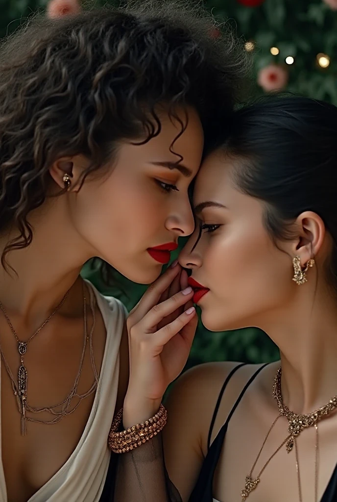 (detailed), perfect face, realistic photo of two beautiful horny soaked and sweaty smiling queen of sex Bettie Page,2, both woman have eyes closed moaning of pleausure , long hair, black hair, wearing detailed necklace, Polish, influencer, light freckles, big lips, toungue touching, wearing detailed diamond bracelet, wearing detailed branded watch, wearing detailed diamond ring, Instagram, sharp photo, perfect body, model looking, realistic photo of a woman, golden, black hair color, perfect detailed hands, perfect detailed fingers, ((best quality)), ((masterpiece)) (smile:1.2) , one woman is looking in her eyes feeling hard paain, like having a big cock in her ass, moaning of pleausure, detailed, photographer_\( ultra\), Enveloped in the dense, swirling fog of Bergen , navigates the cobblestone streets with an air of mystery and determination.(( she is kissing the breast with love of a blonde woman ))Her black hair is styled in an elegant updo typical of the era, and her sky-blue eyes pierce through the mist with keen observation. Dressed in a period-appropriate gown with intricate lace detailing and a fitted corset, he wears a magnificent large black cloth cloak ,she holds the allure and grace of a bygone epoch. ((Her hands, black gloves in fine leather)), clutch a vintage, ornate umbrella, a necessary accessory for Bergen's weather. she is caressing her hair with love, she is kissing and sucking the nipples of the breast