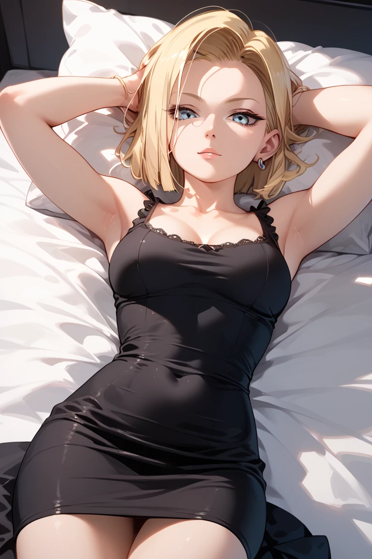 katsmir, 1girl, solo, unhappy, braid, single braid, long hair,   blonde hair, hair over shoulder, school uniform, closed mouth, indoors, windows, looking away <lora:katsmir-15:0.5>
 looking_at_viewer mole nightgown on_bed pillow see-through sitting solo spaghetti_strap strap_slip thighs underwear v_arms window